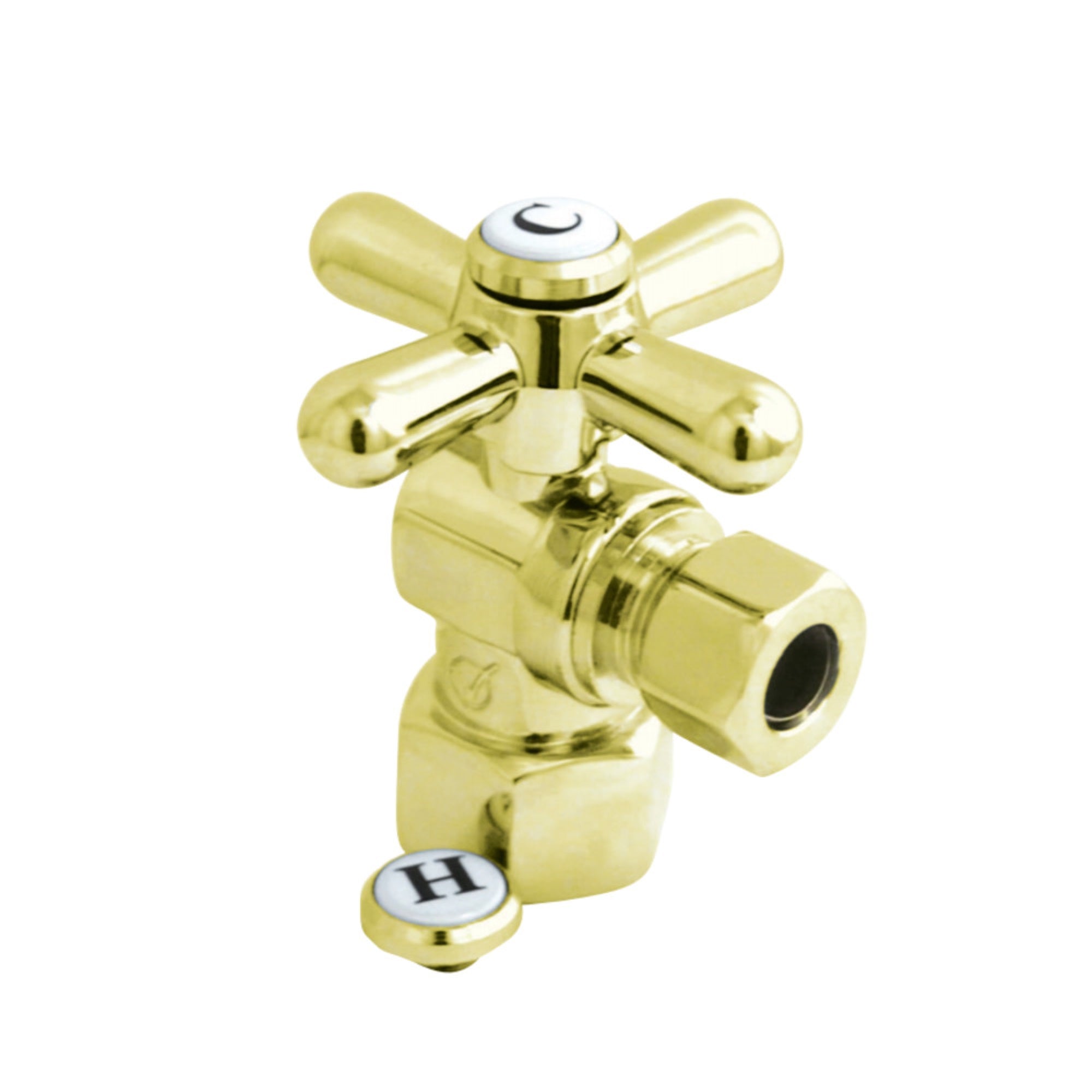 Kingston Brass Cc43102X Quarter Turn Valves (1/2-Inch Fip X 3/8-Inch O.D. Compression), Polished Brass