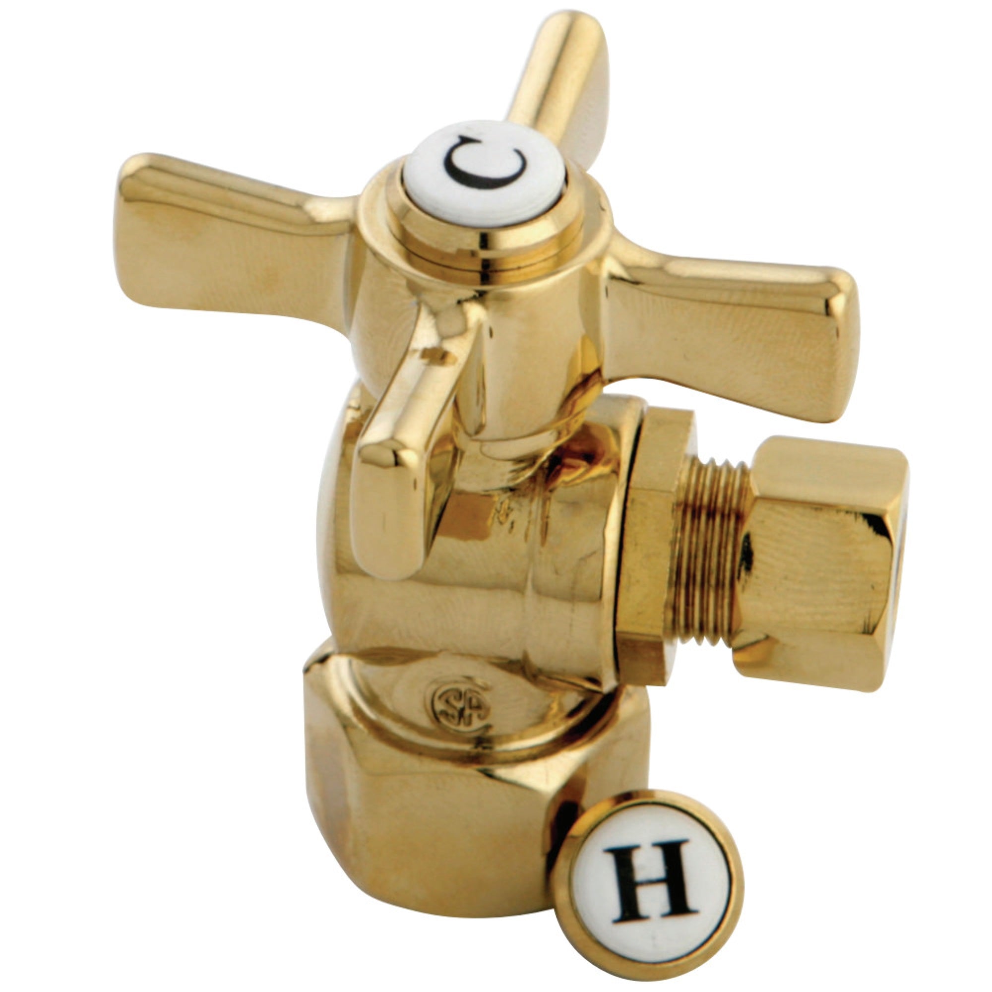Kingston Brass Cc43102Zx 1/2'' Fip X 3/8'' Od Compression Angle Valve, Polished Brass