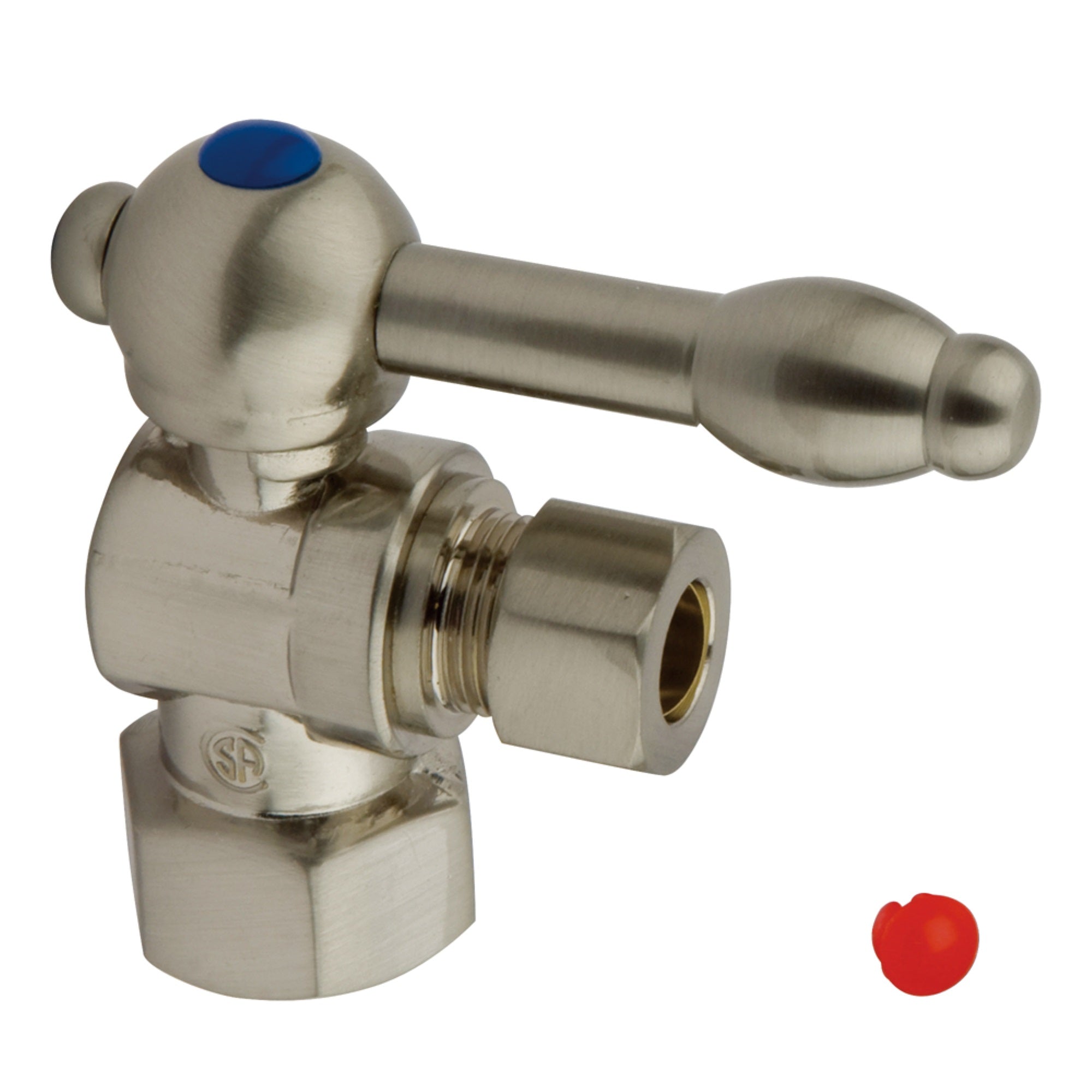 Kingston Brass Cc43108Kl 1/2 Ips, 3/8 O.D. Compression Angle Shut-Off Valve, Brushed Nickel