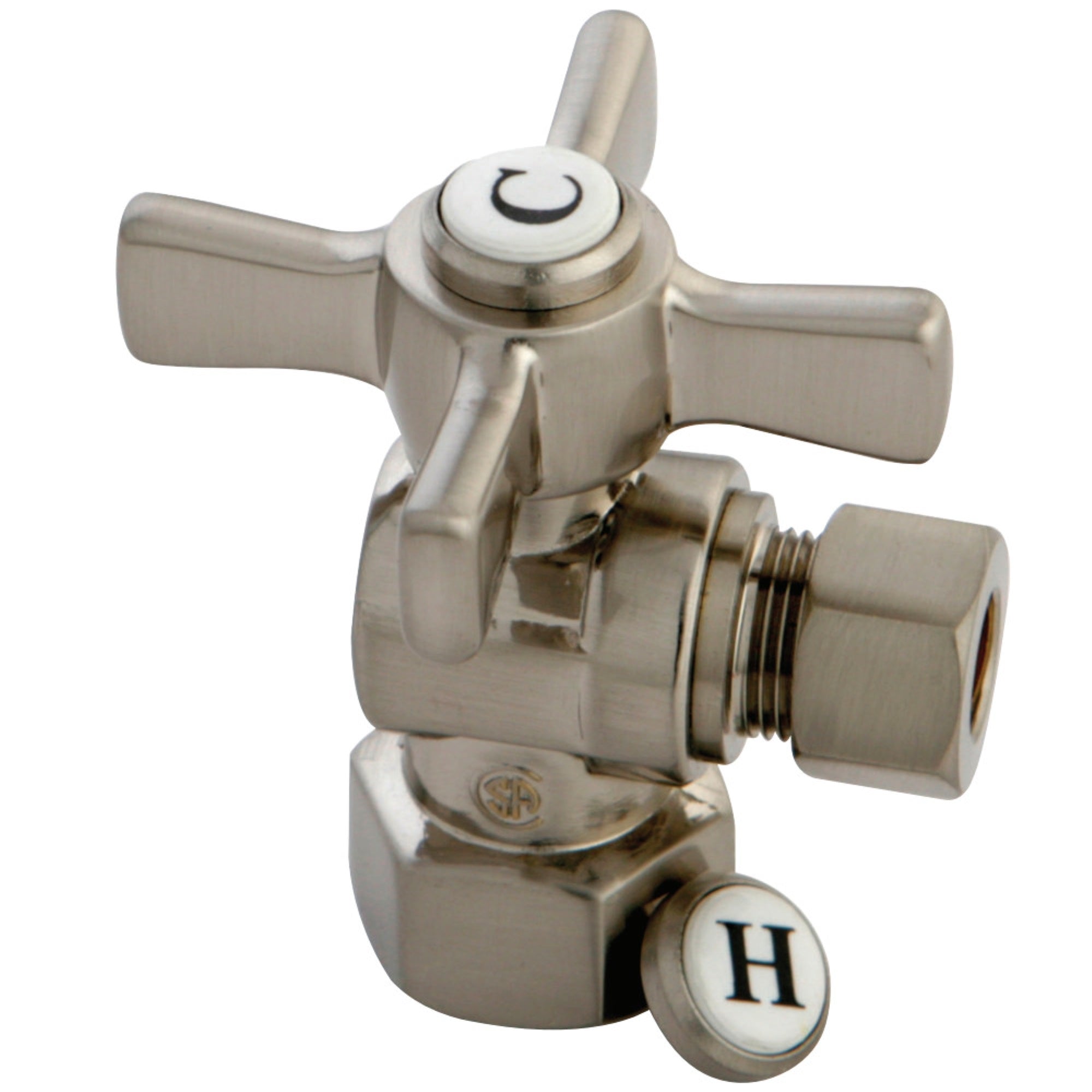 Kingston Brass Cc43108Zx 1/2'' Fip X 3/8'' Od Compression Angle Valve, Brushed Nickel