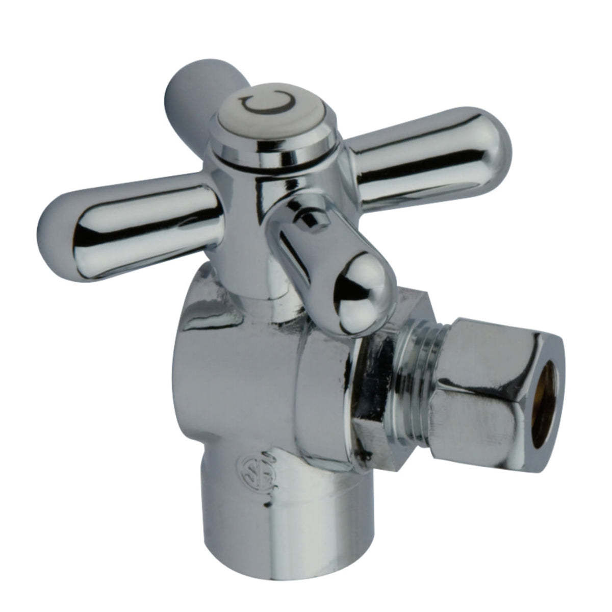 Kingston Brass Cc43201X 1/2'' Sweat, 3/8'' O.D. Compression Angle Shut-Off Valve, Polished Chrome