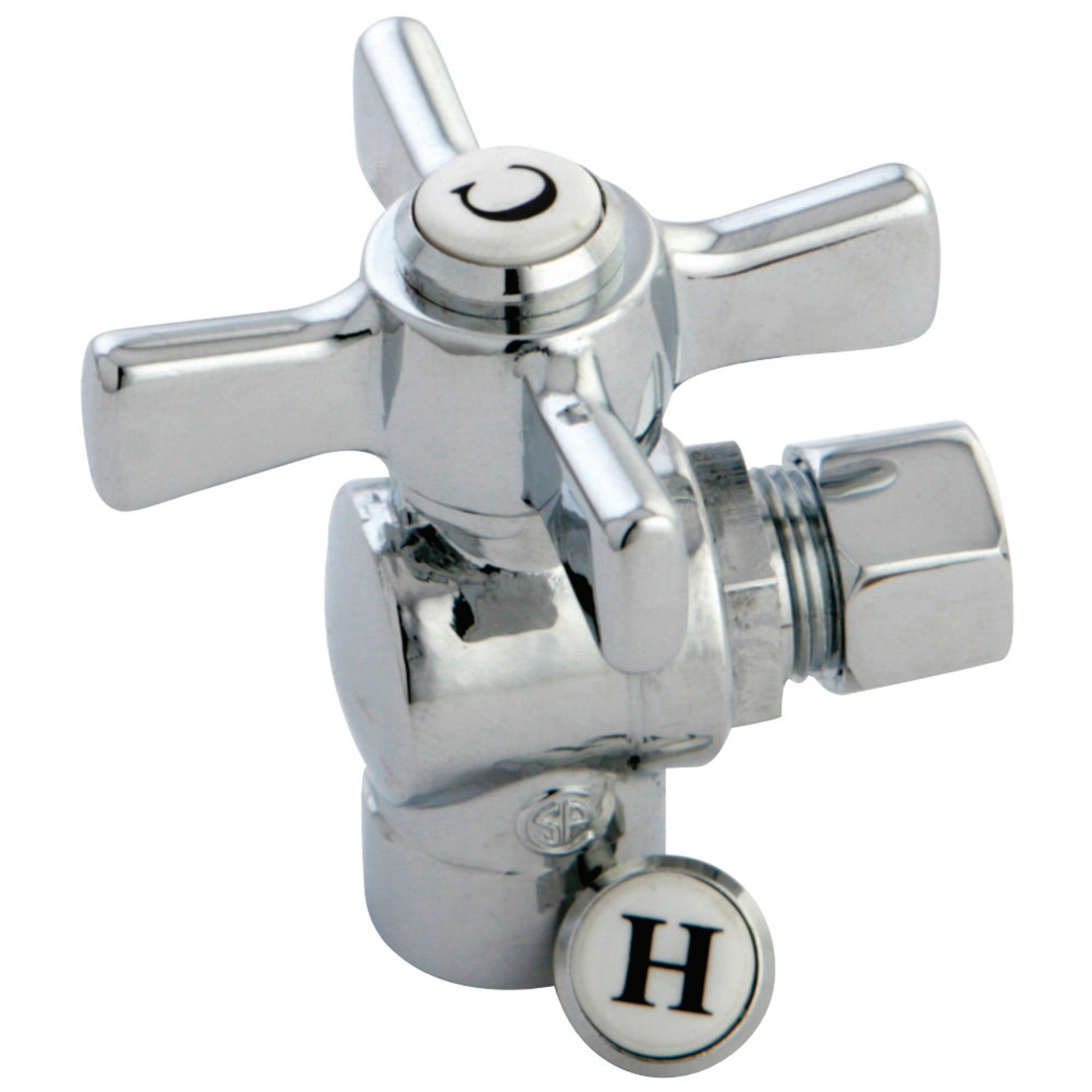 Kingston Brass Cc43201Zx 1/2'' Sweat X 3/8'' Od Compression Angle Valve, Polished Chrome