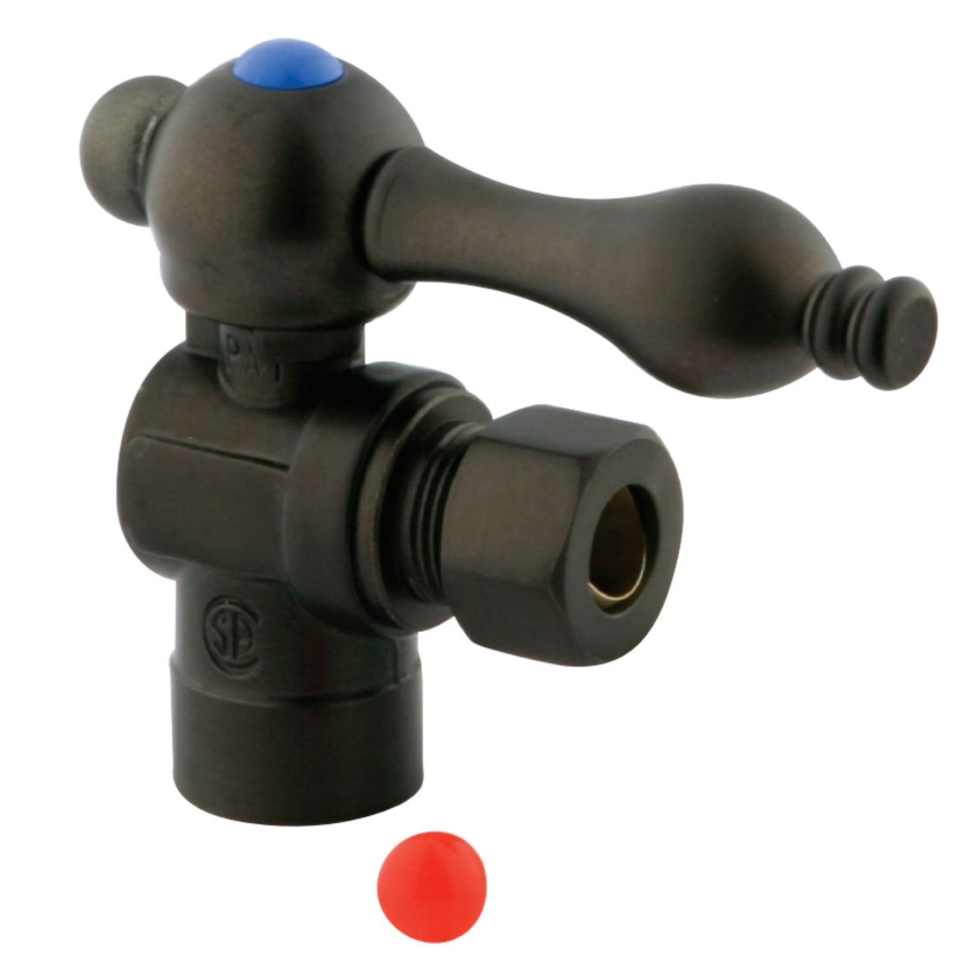 Kingston Brass Cc43205 1/2'' Sweat, 3/8'' O.D. Compression Angle Shut-Off Valve, Oil Rubbed Bronze