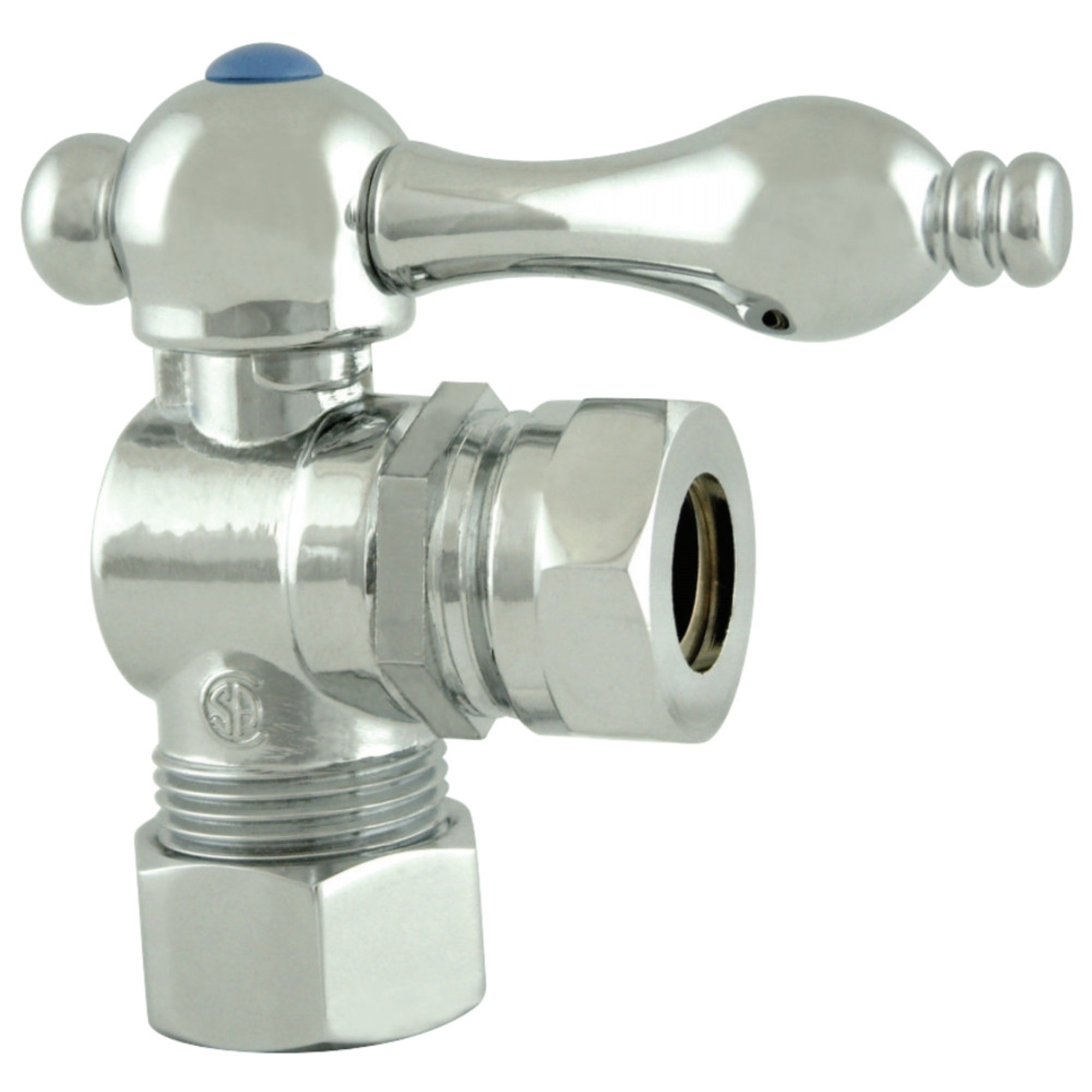 Kingston Brass Cc44101 1/2'' Ips, 1/2'' Or 7/16'' Slip Joint Angle Shut-Off Valve, Polished Chrome