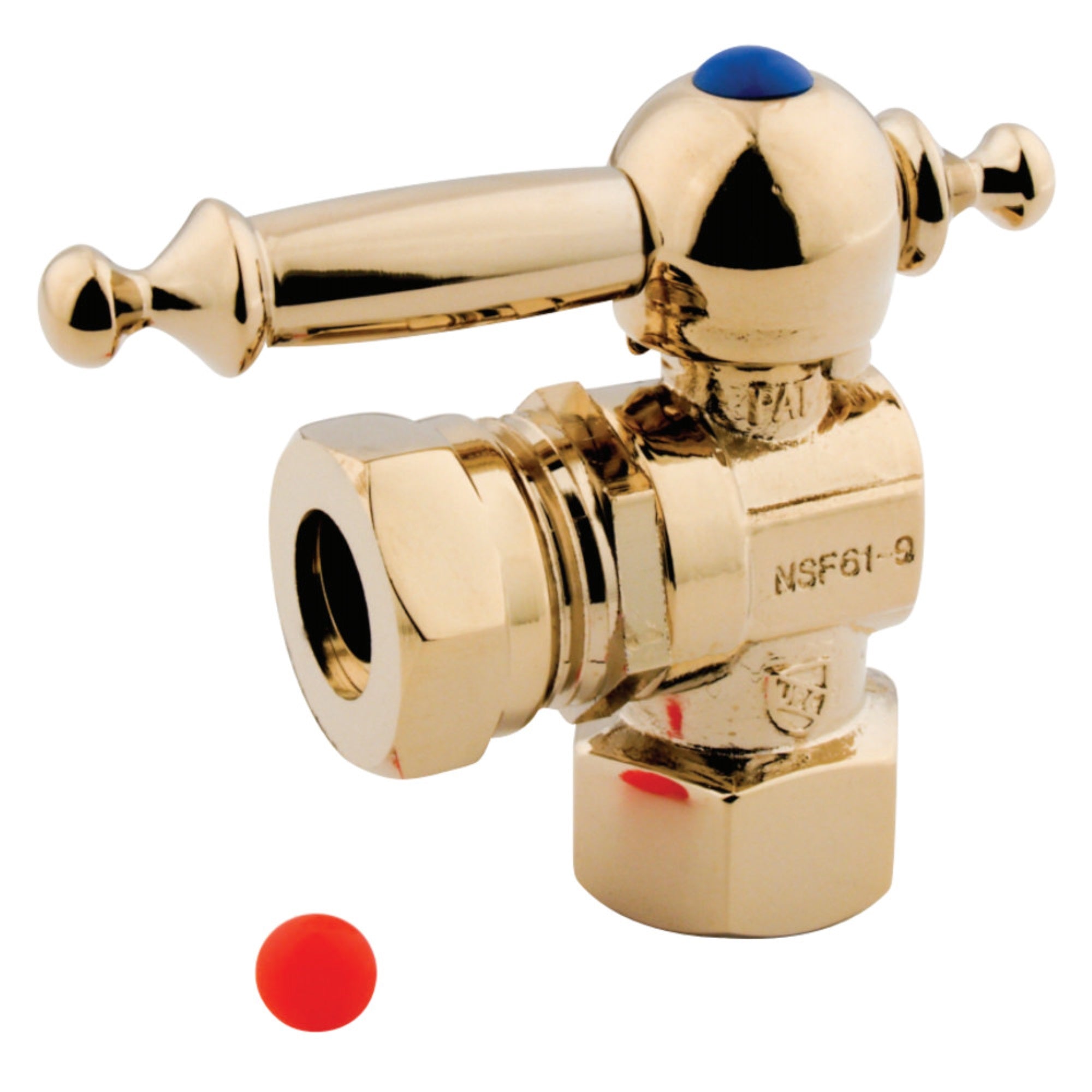 Kingston Brass Cc44102Tl 1/2'' Ips, 1/2'' Or 7/16'' Slip Joint Angle Shut-Off Valve, Polished Brass