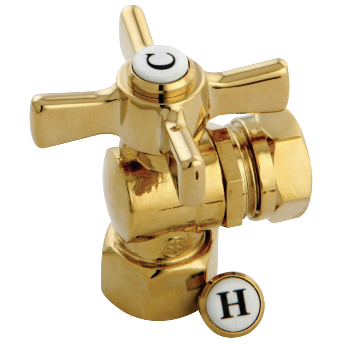 Kingston Brass Cc44102Zx 1/2'' Fip X 1/2'' Or 7/16'' Slip Joint Angle Valve, Polished Brass