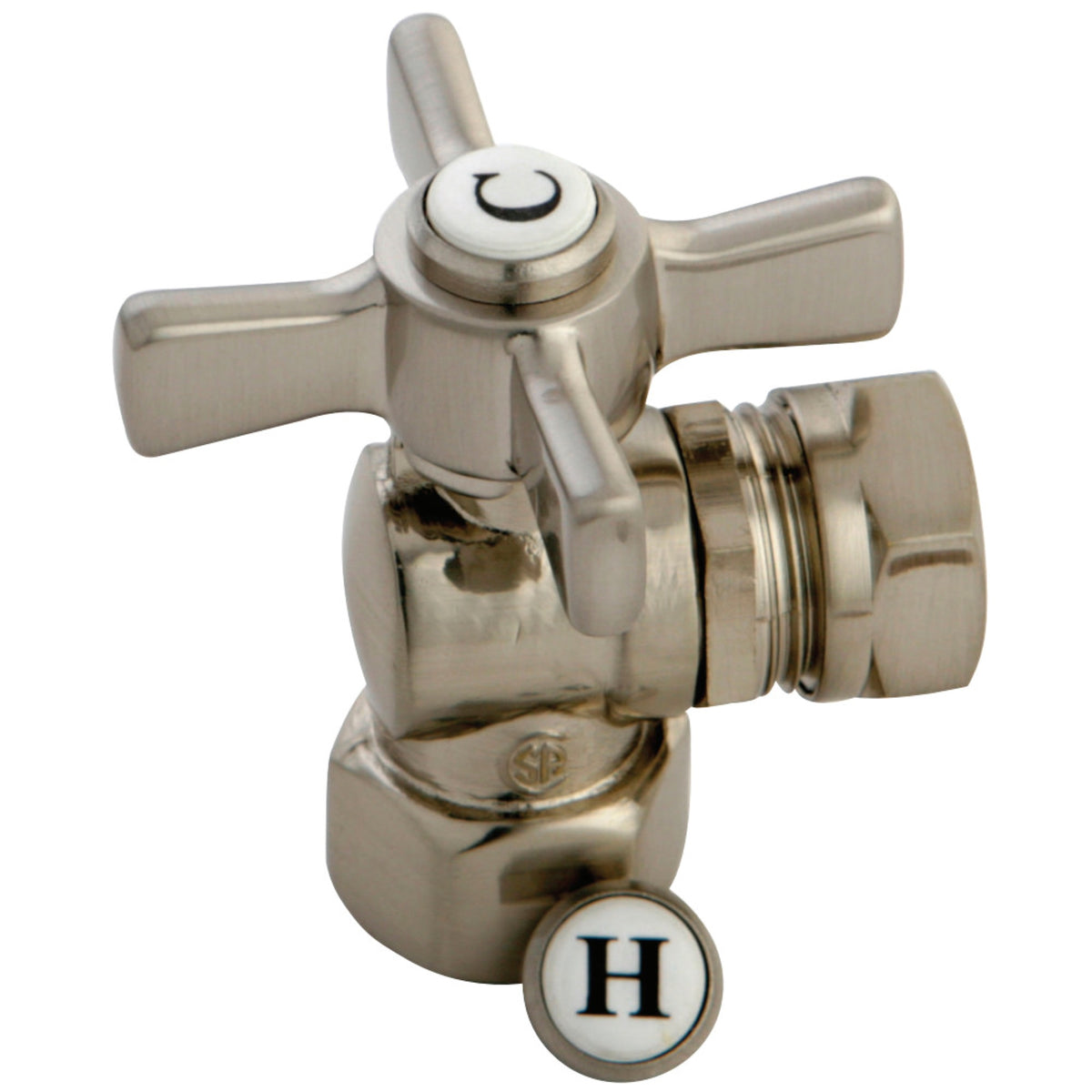 Kingston Brass Cc44108Zx 1/2'' Fip X 1/2'' Or 7/16'' Slip Joint Angle Valve, Brushed Nickel