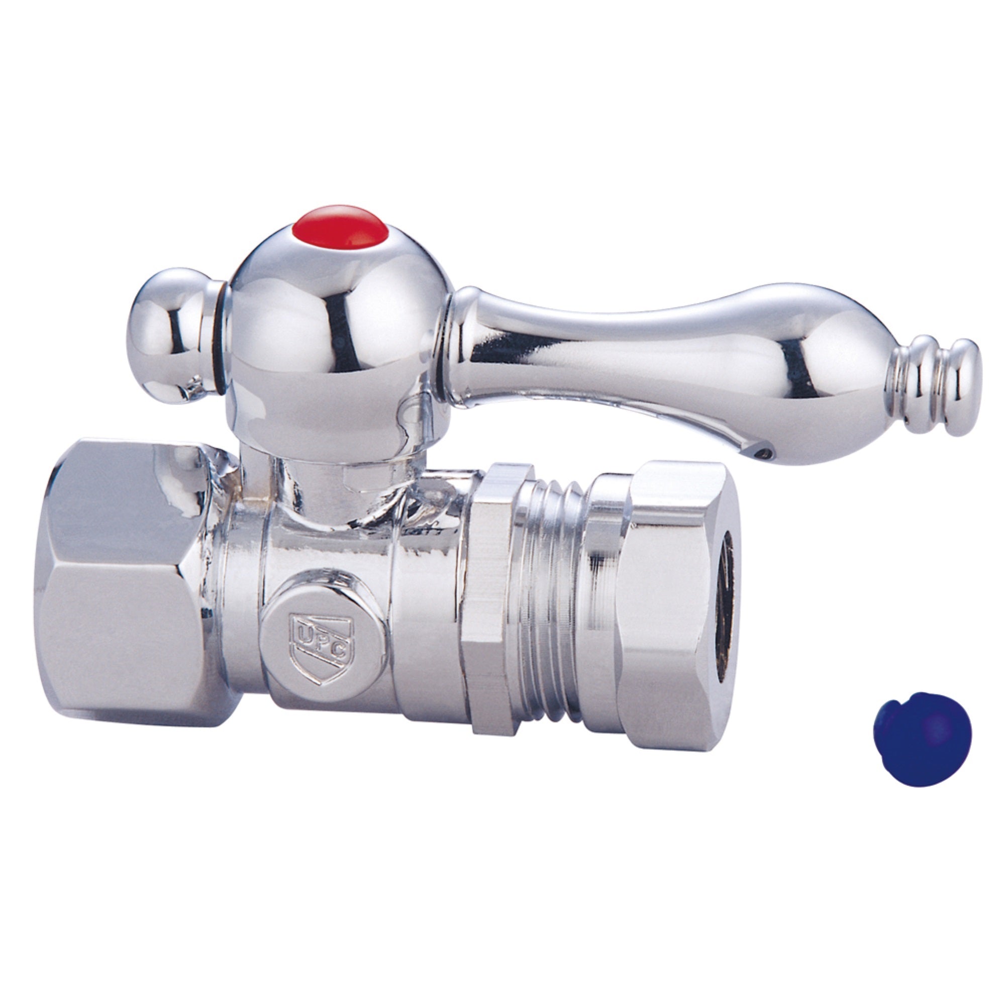 Kingston Brass Cc44151 Quarter Turn Valves (1/2-Inch Fip X 1/2-Inch And 7/16-Inch O.D. Slip Joint), Polished Chrome