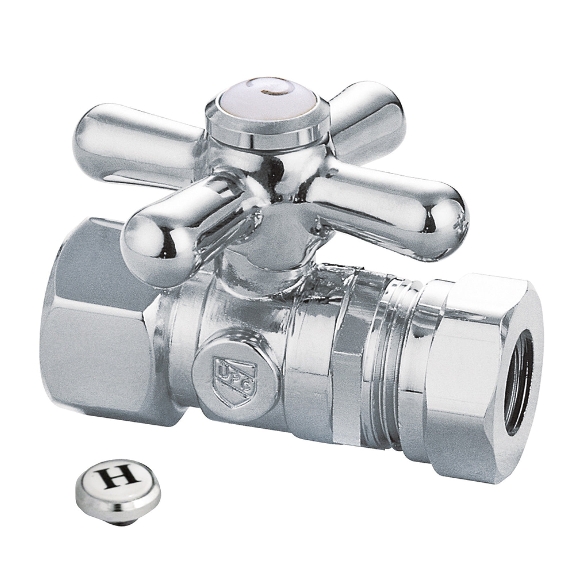 Kingston Brass Cc44151X Quarter Turn Valves (1/2-Inch Fip X 1/2-Inch And 7/16-Inch O.D. Slip Joint), Polished Chrome