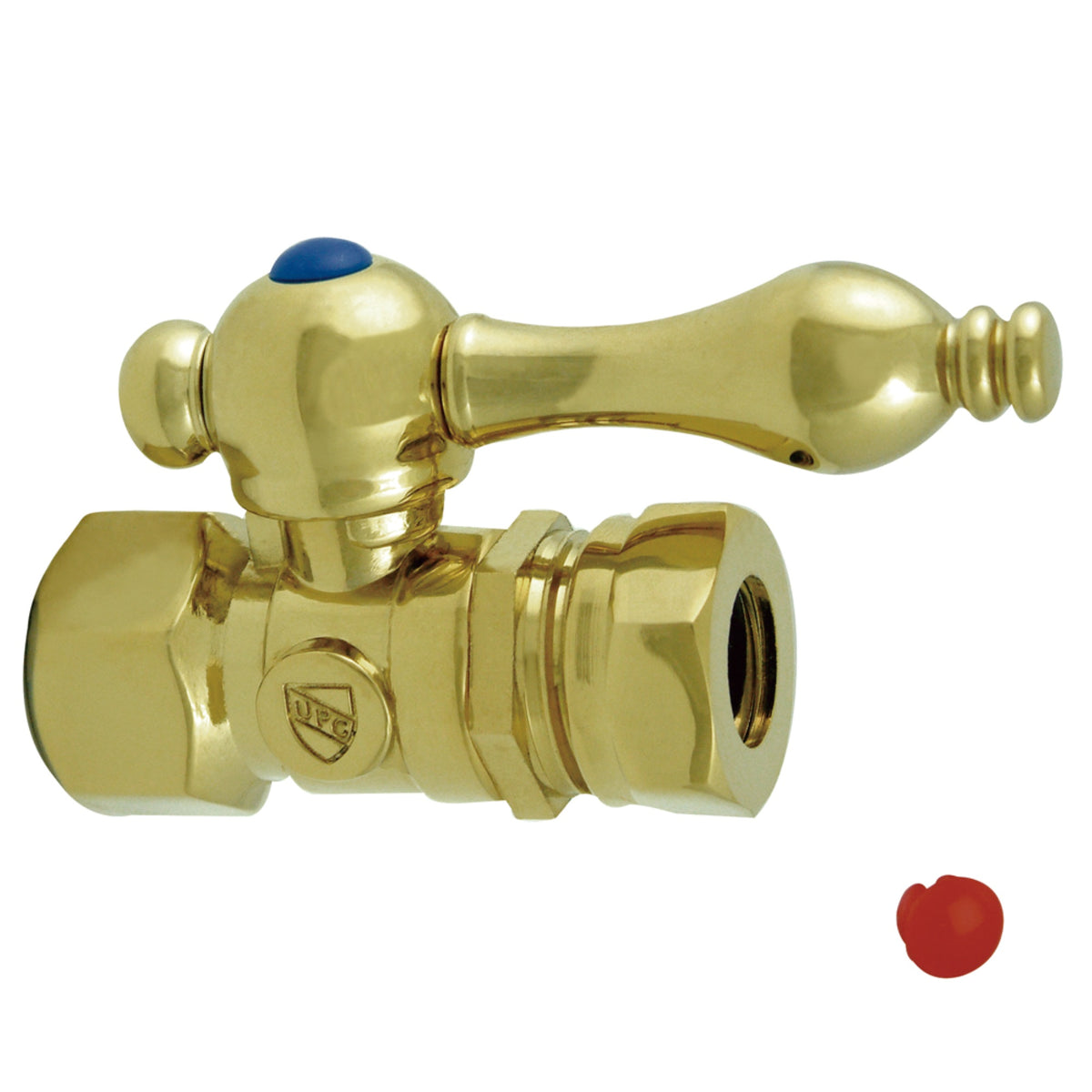 Kingston Brass Cc44152 Quarter Turn Valves (1/2-Inch Fip X 1/2-Inch And 7/16-Inch O.D. Slip Joint), Polished Brass