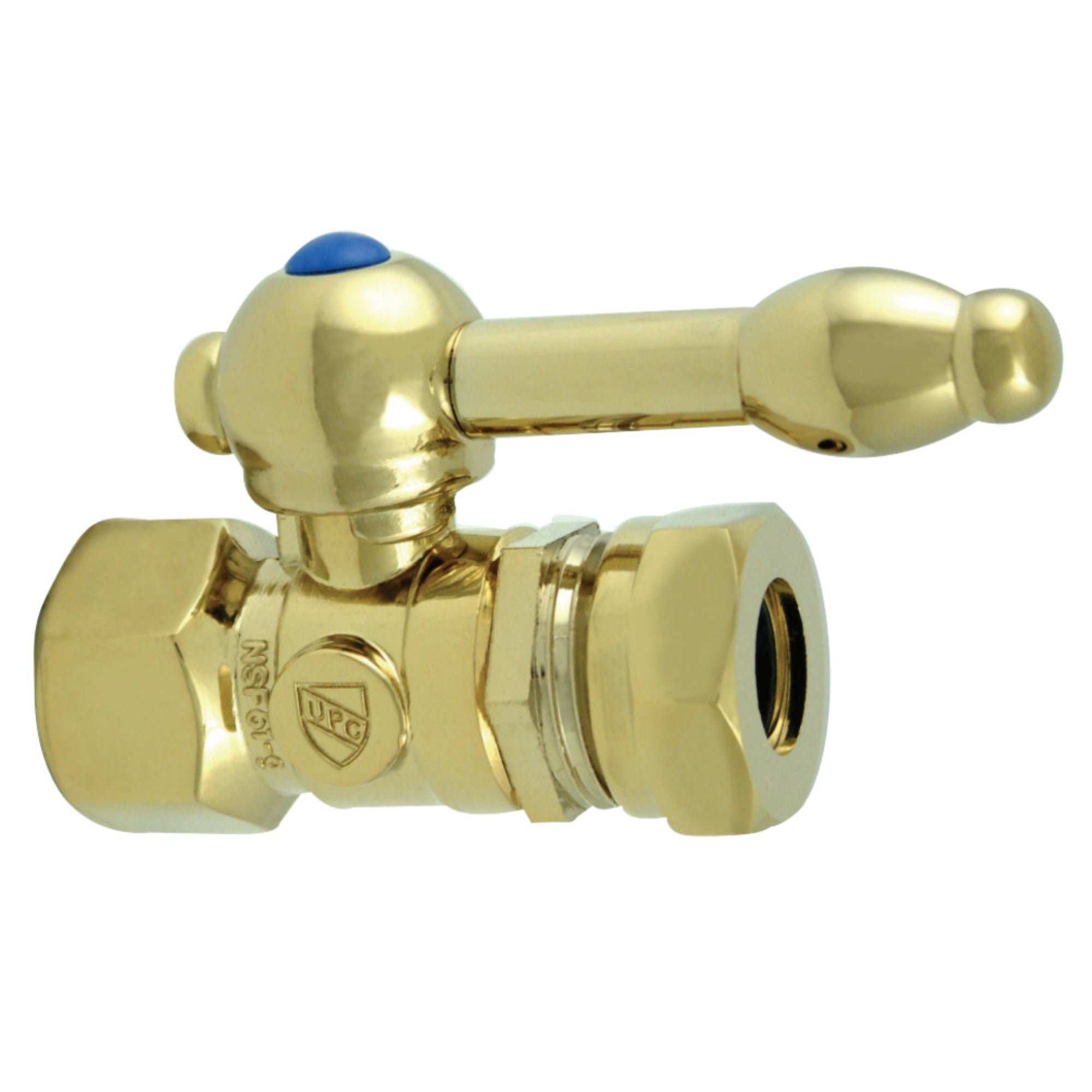 Kingston Brass Cc44152Kl 1/2 O.D. Compression, 1/2 Slip Joint Straight Shut-Off Valve, Polished Brass