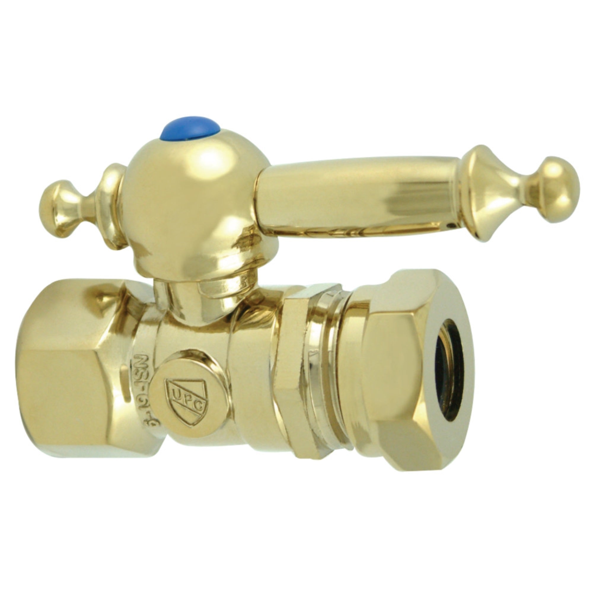 Kingston Brass Cc44152Tl 1/2 O.D. Compression, 1/2 Slip Joint Straight Shut-Off Valve, Polished Brass