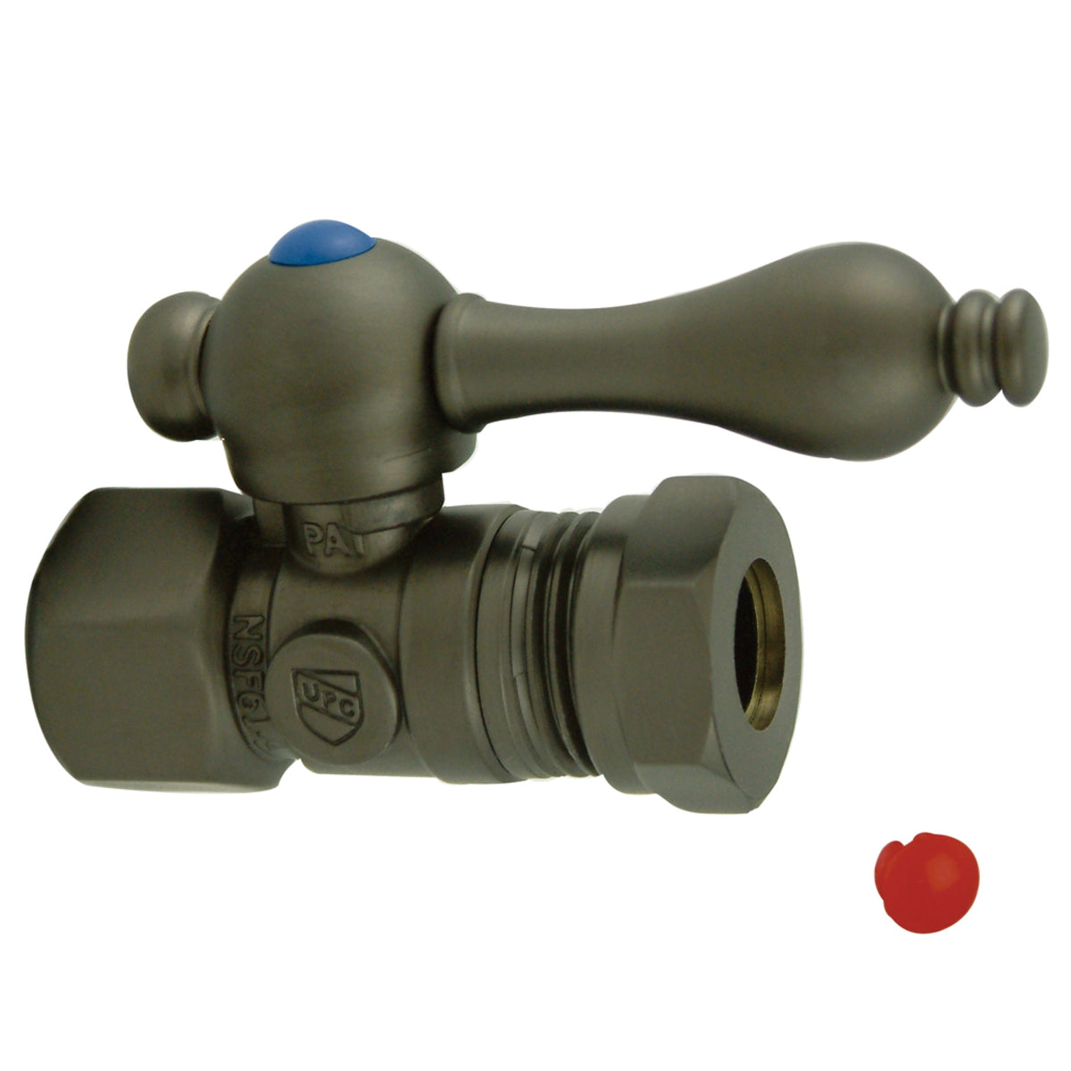 Kingston Brass Cc44155 Quarter Turn Valves (1/2-Inch Fip X 1/2-Inch And 7/16-Inch O.D. Slip Joint), Oil Rubbed Bronze