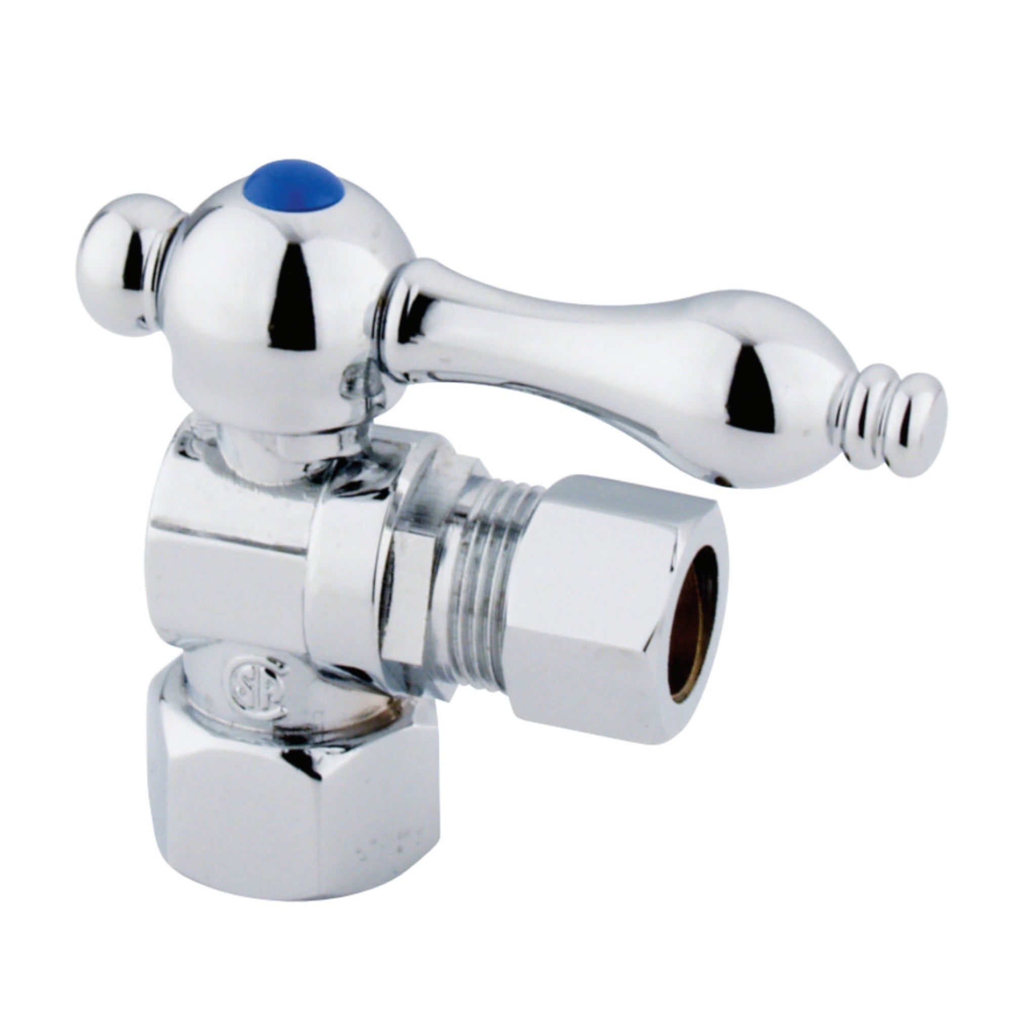 Kingston Brass Cc44401 1/2'' Ips, 1/2'' O.D. Compression Angle Shut-Off Valve, Polished Chrome
