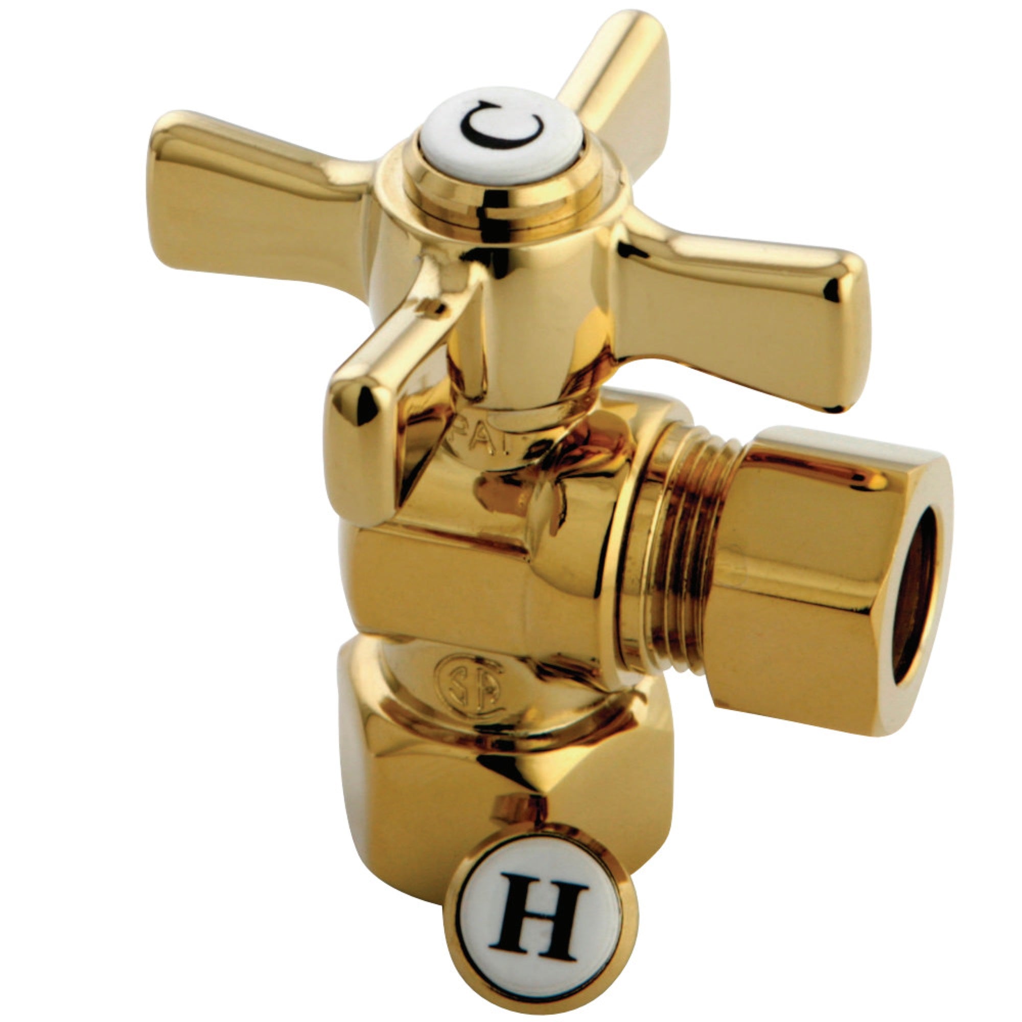 Kingston Brass Cc44402Zx 1/2'' Fip X 1/2'' Od Compression Angle Valve, Polished Brass