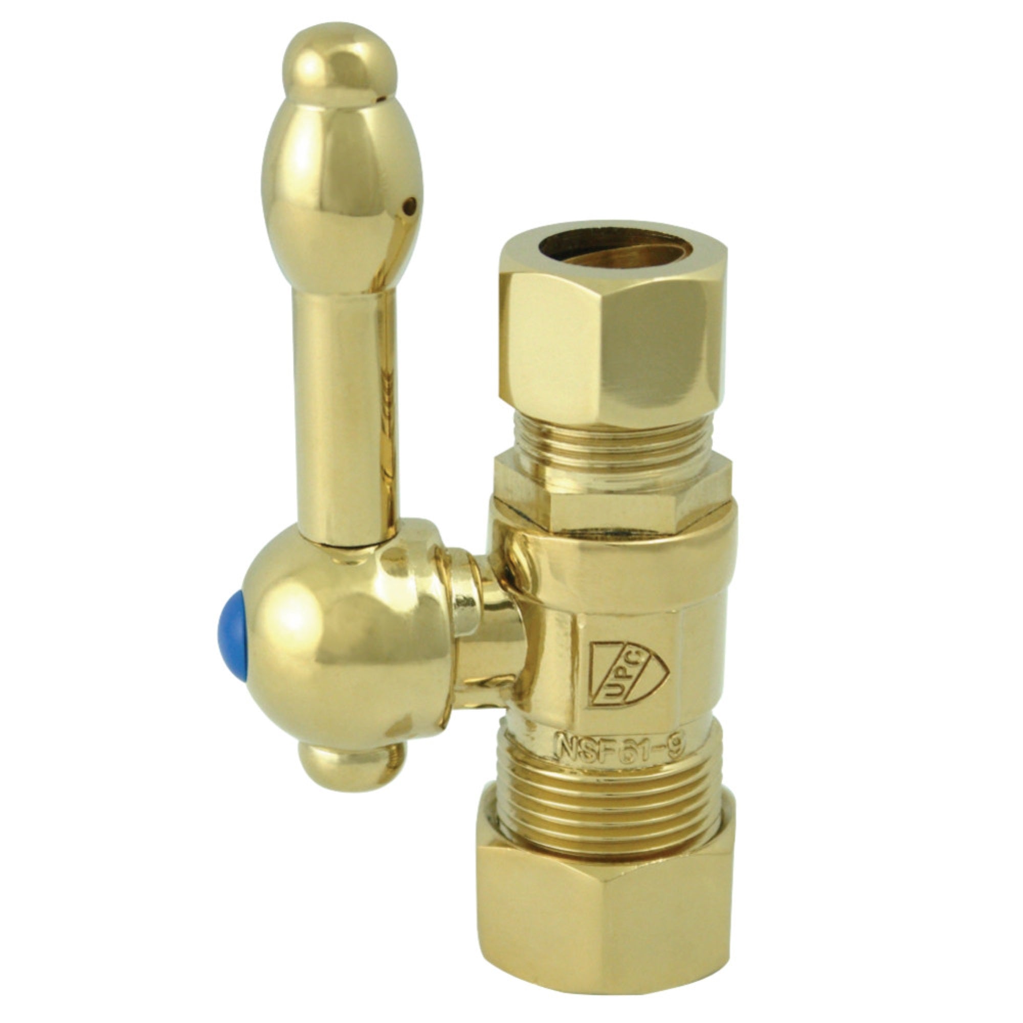 Kingston Brass Cc44452Kl 5/8'' O.D. Compression, 1/2'' O.D. Compression Straight Shut-Off Valve, Polished Brass