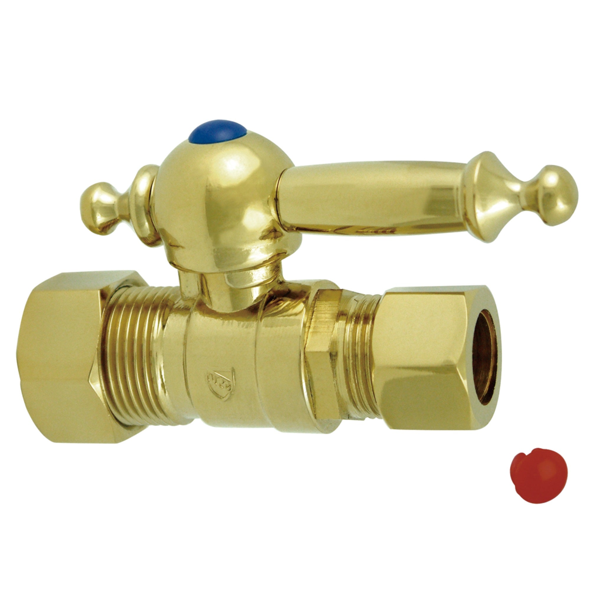 Kingston Brass Cc44452Tl 5/8'' O.D. Compression, 1/2'' O.D. Compression Straight Shut-Off Valve, Polished Brass