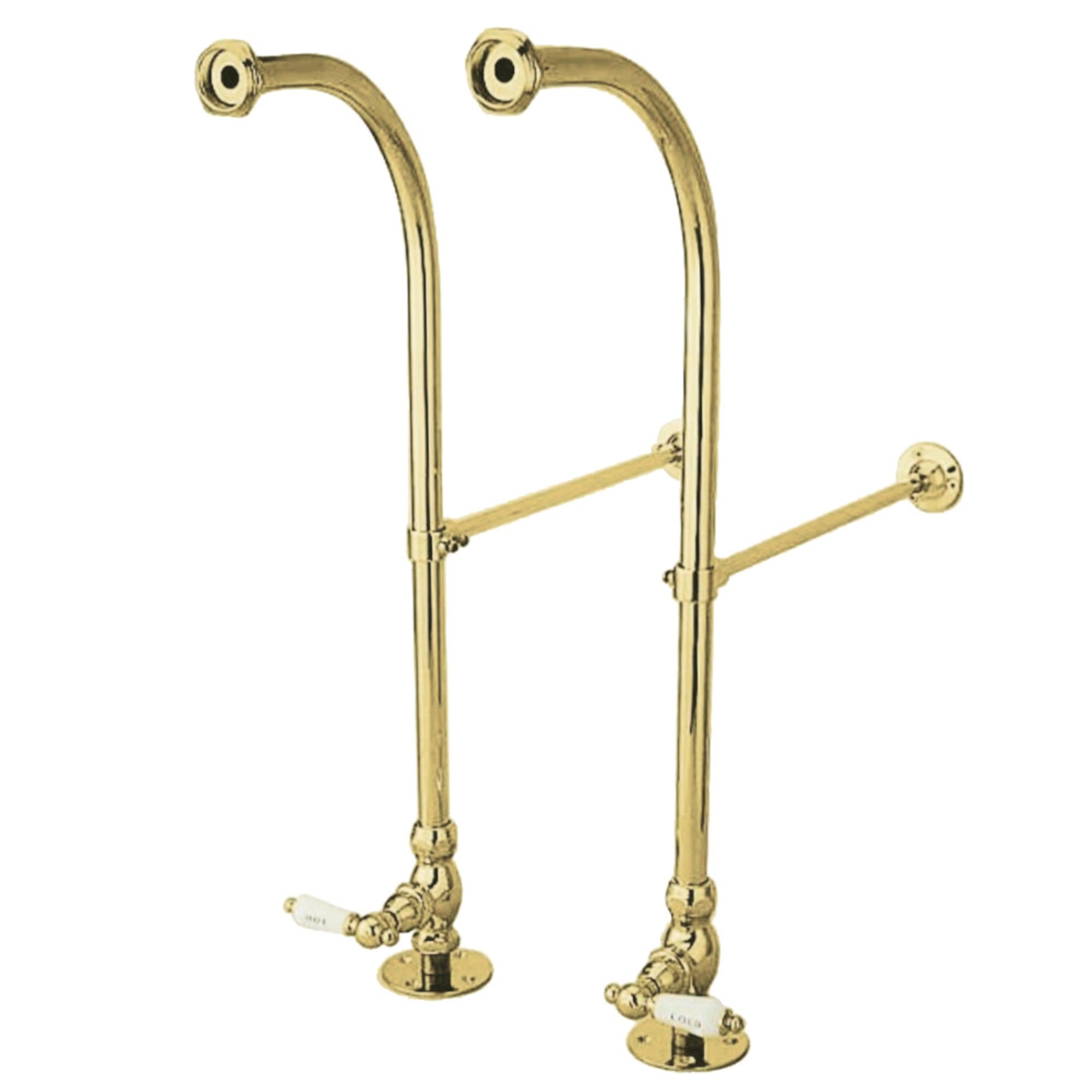 Kingston Brass Cc452Hcl Rigid Freestand Supplies With Stops, Polished Brass