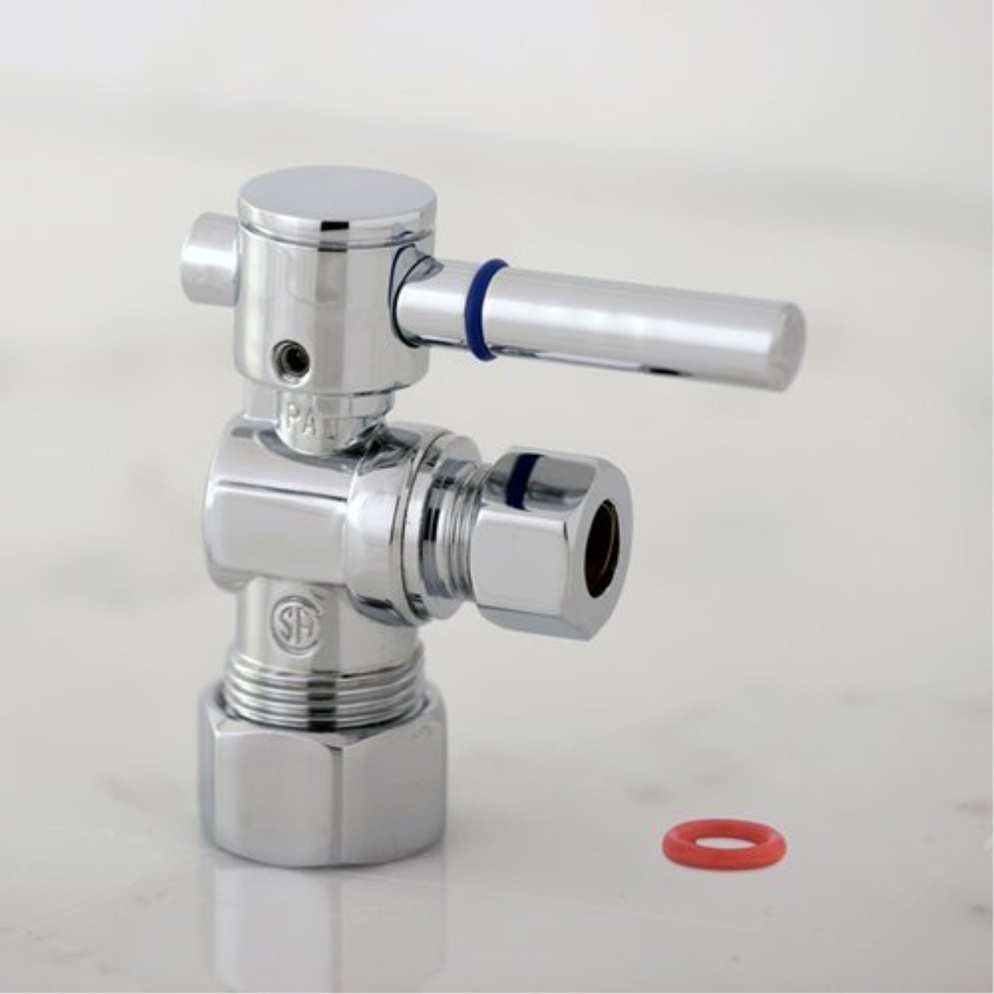 Kingston Brass Cc53301 5/8'' O.D. Compression X 3/8'' O.D. Compression Angle Shut-Off Valve, Polished Chrome