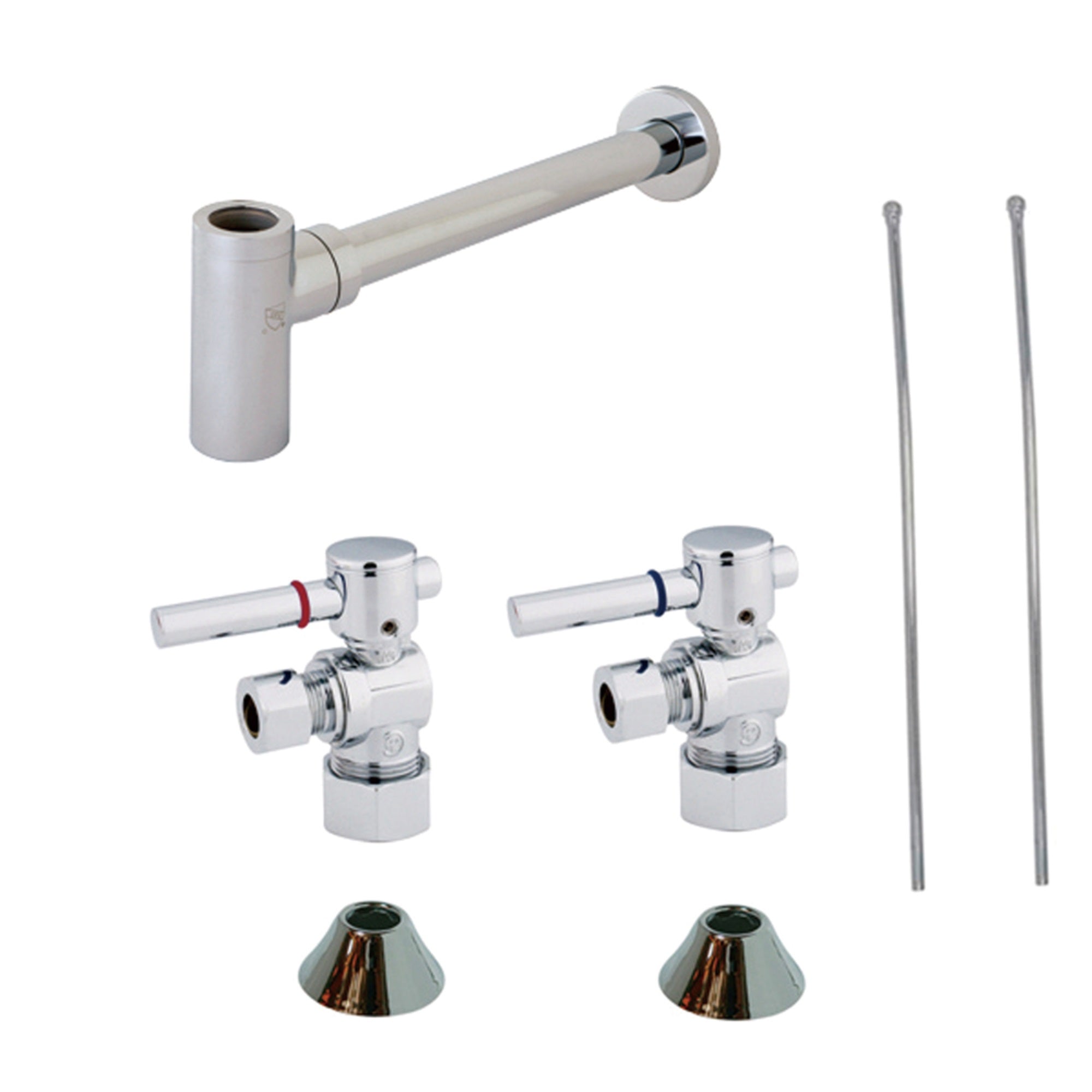 Kingston Brass Cc53301Dllkb30 Modern Plumbing Sink Trim Kit With Bottle Trap, Polished Chrome