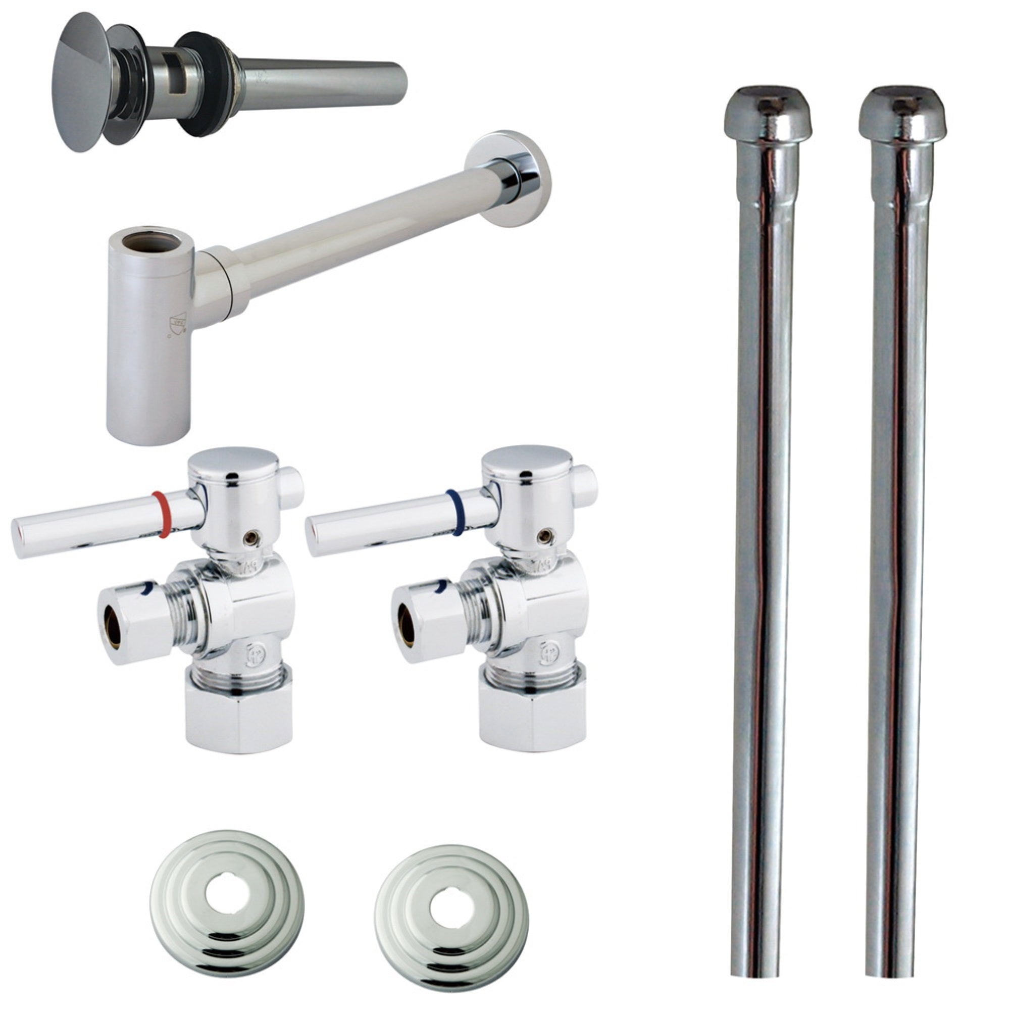 Kingston Brass Cc53301Dltrmk2 Vessel Sink Plumbing Supply Kit With P-Trap And Drain, Polished Chrome