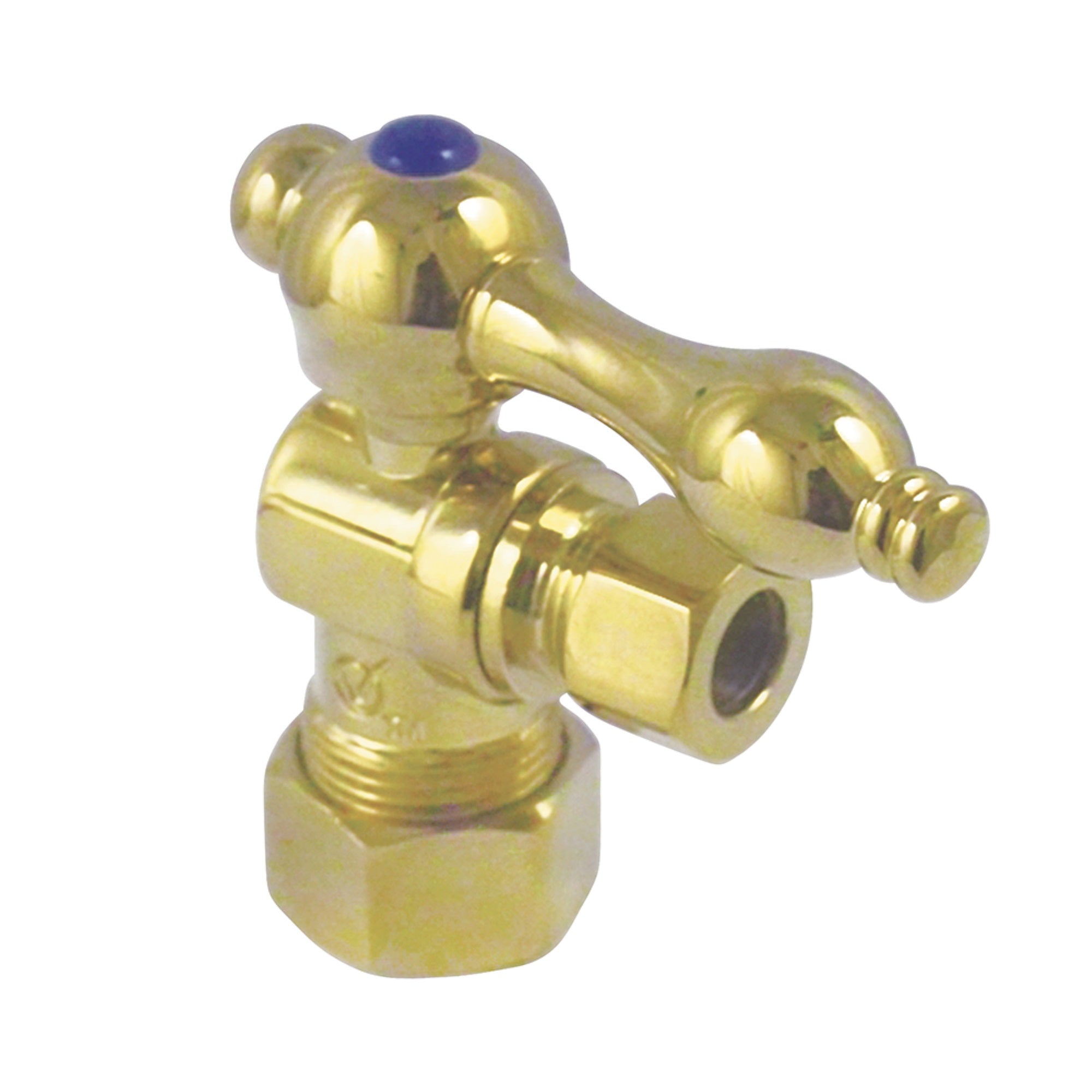 Kingston Brass Cc53302 Quarter Turn Valves (5/8-Inch X 3/8-Inch Od Compression), Polished Brass