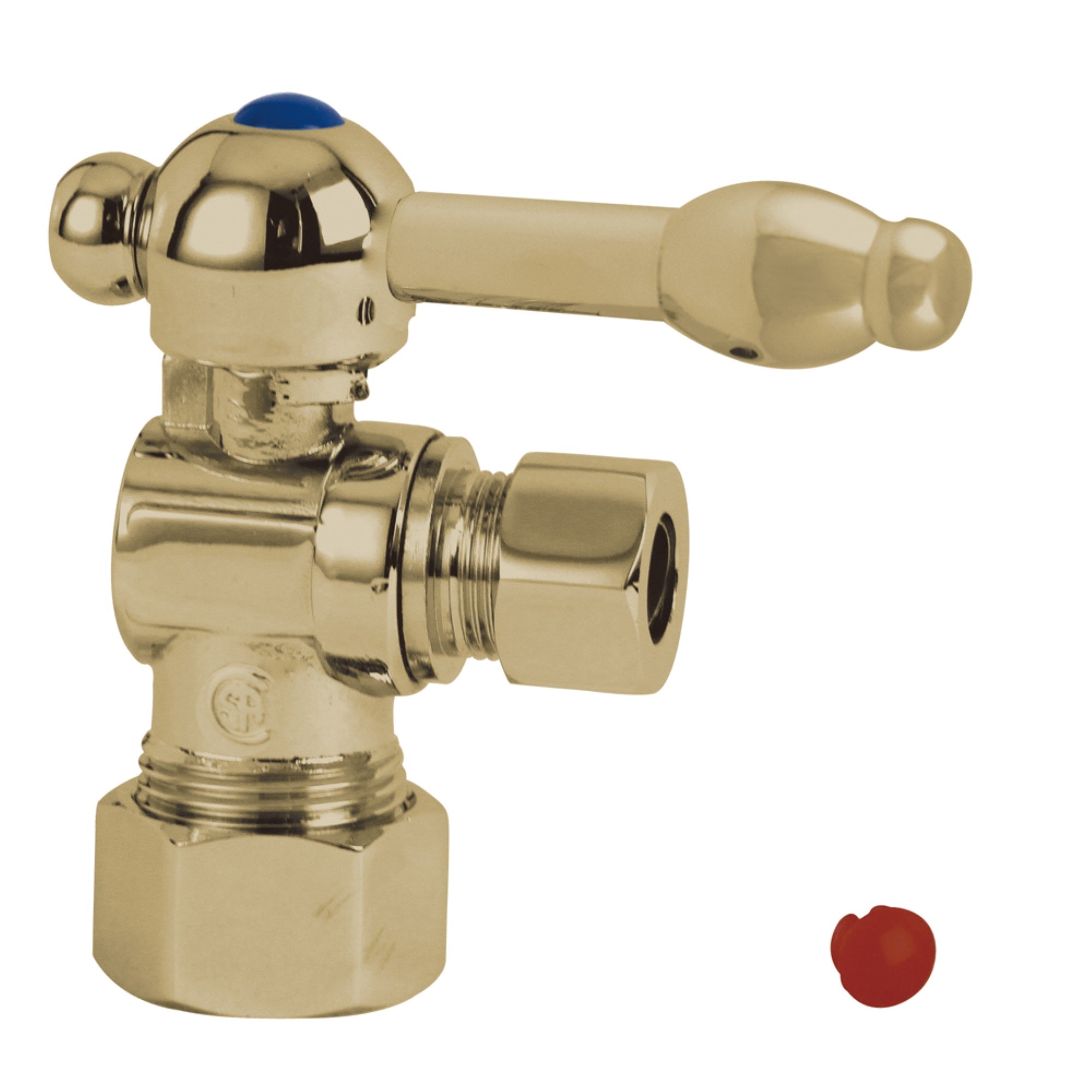 Kingston Brass Cc53302Kl 5/8'' O.D. Compression, 3/8'' O.D. Compression Angle Shut-Off Valve, Polished Brass
