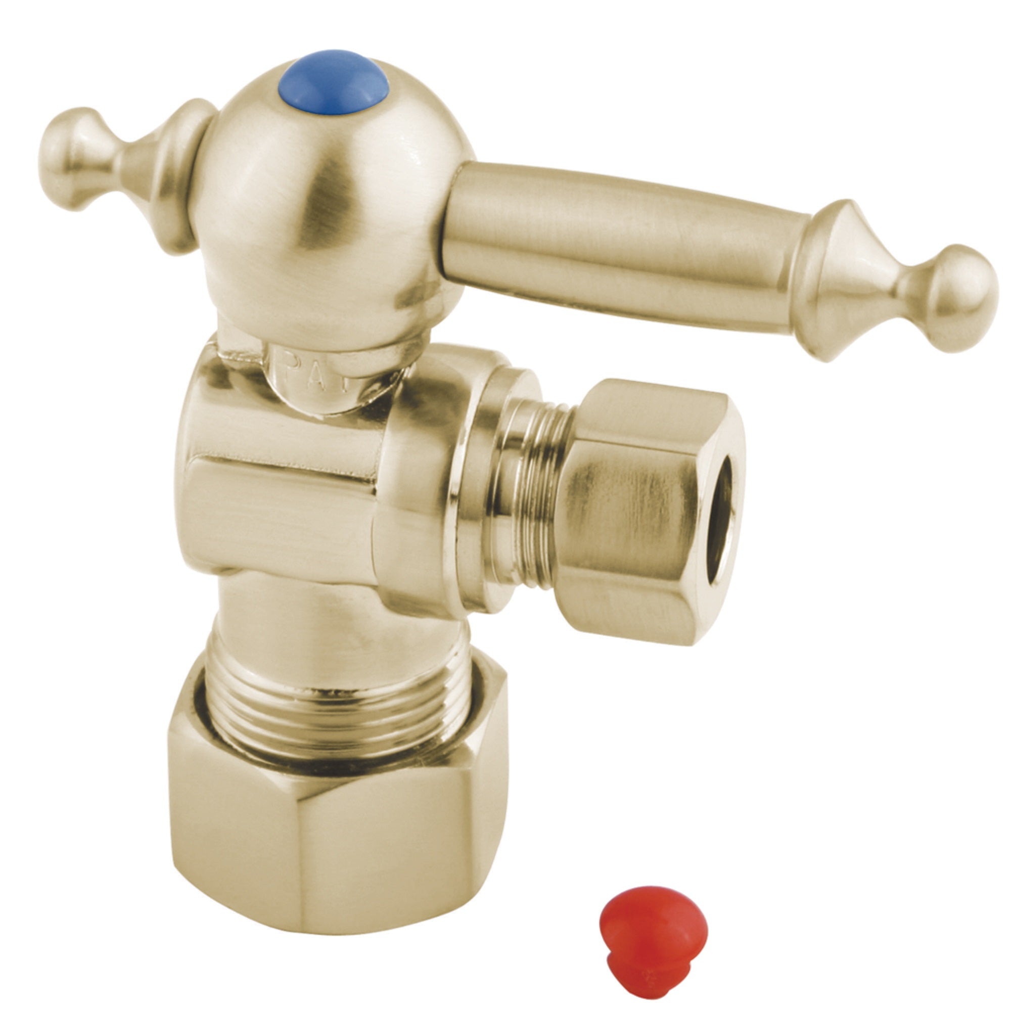 Kingston Brass Cc53302Tl 5/8'' O.D. Compression, 3/8'' O.D. Compression Angle Shut-Off Valve, Polished Brass
