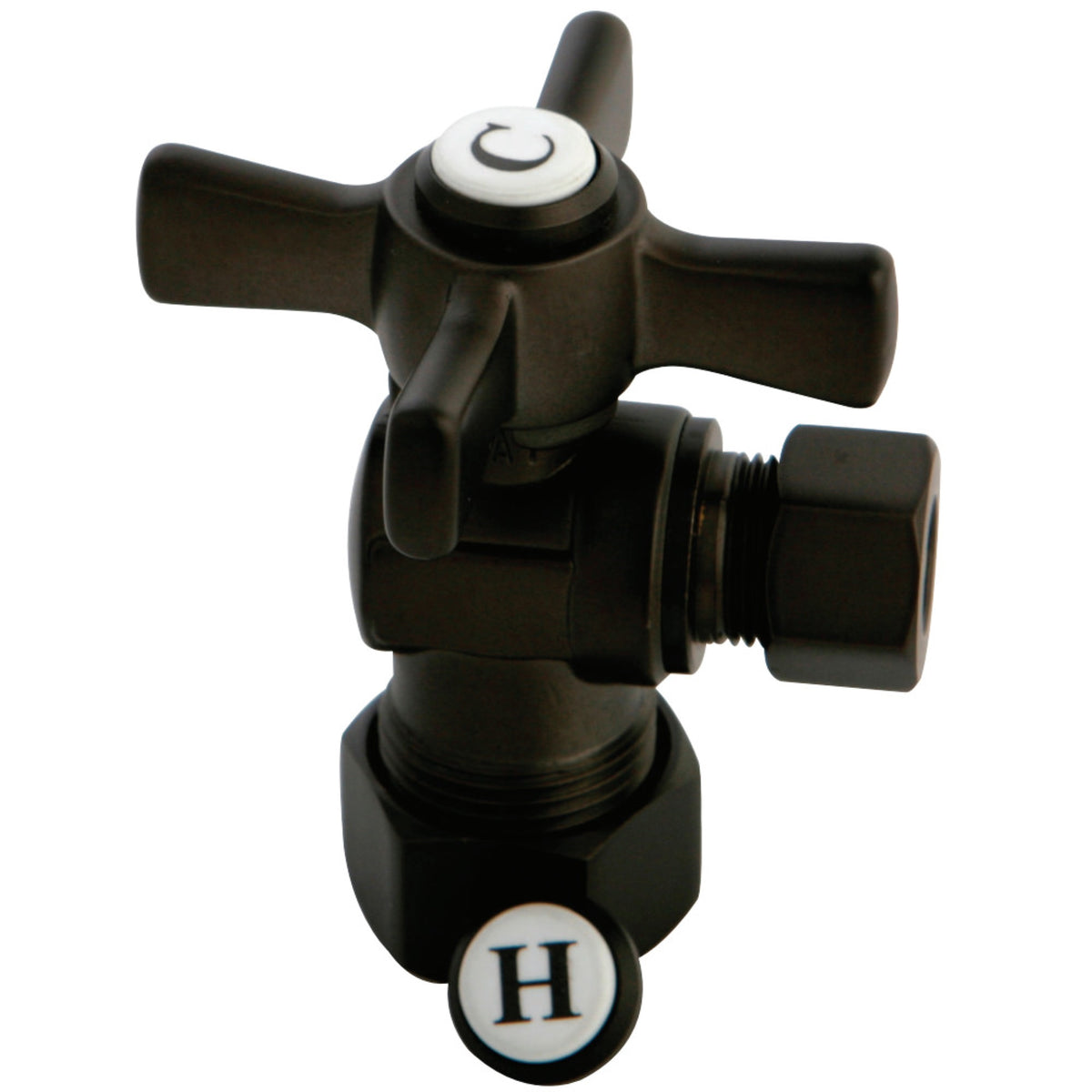 Kingston Brass Cc53305Zx 5/8'' Od Compression X 3/8'' Od Compression Angle Valve, Oil Rubbed Bronze