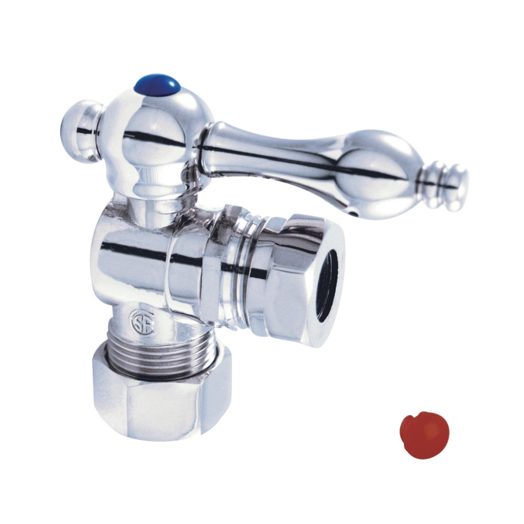 Kingston Brass Cc54301 5/8'' O.D. Compression, 1/2 Or 7/16'''' O.D. Compression Angle Shut-Off Valve, Polished Chrome