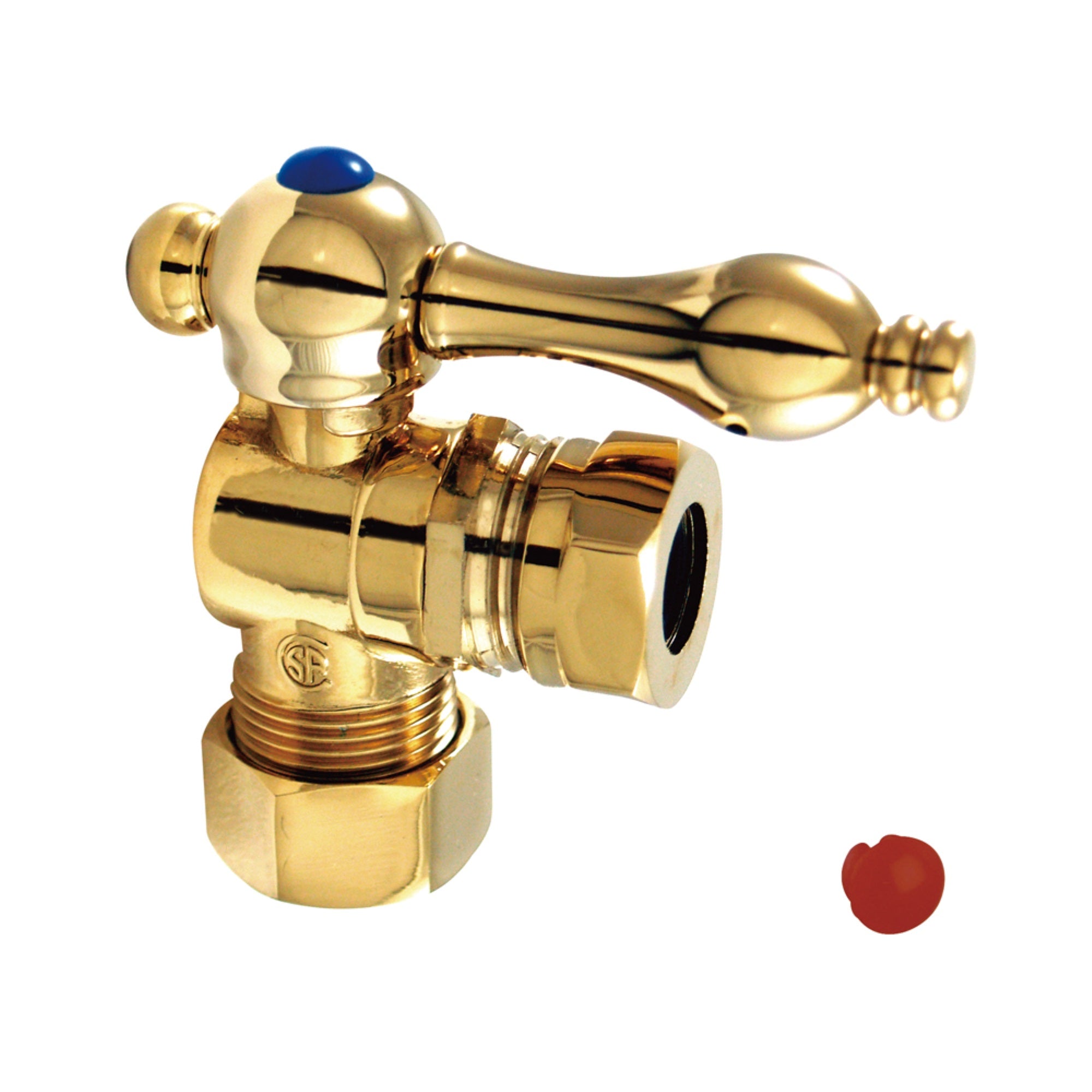 Kingston Brass Cc54302 5/8'' O.D. Compression, 1/2 Or 7/16'''' O.D. Compression Angle Shut-Off Valve, Polished Brass
