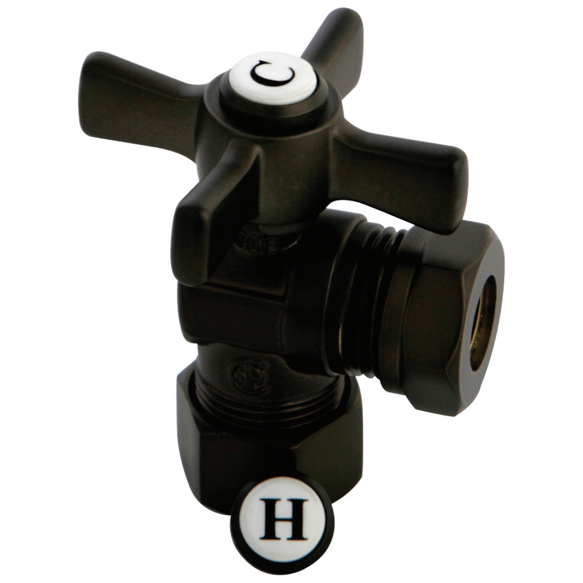 Kingston Brass Cc54305Zx 5/8'' Od Compression X 1/2'' Or 7/16'' Slip Joint Angle Valve, Oil Rubbed Bronze