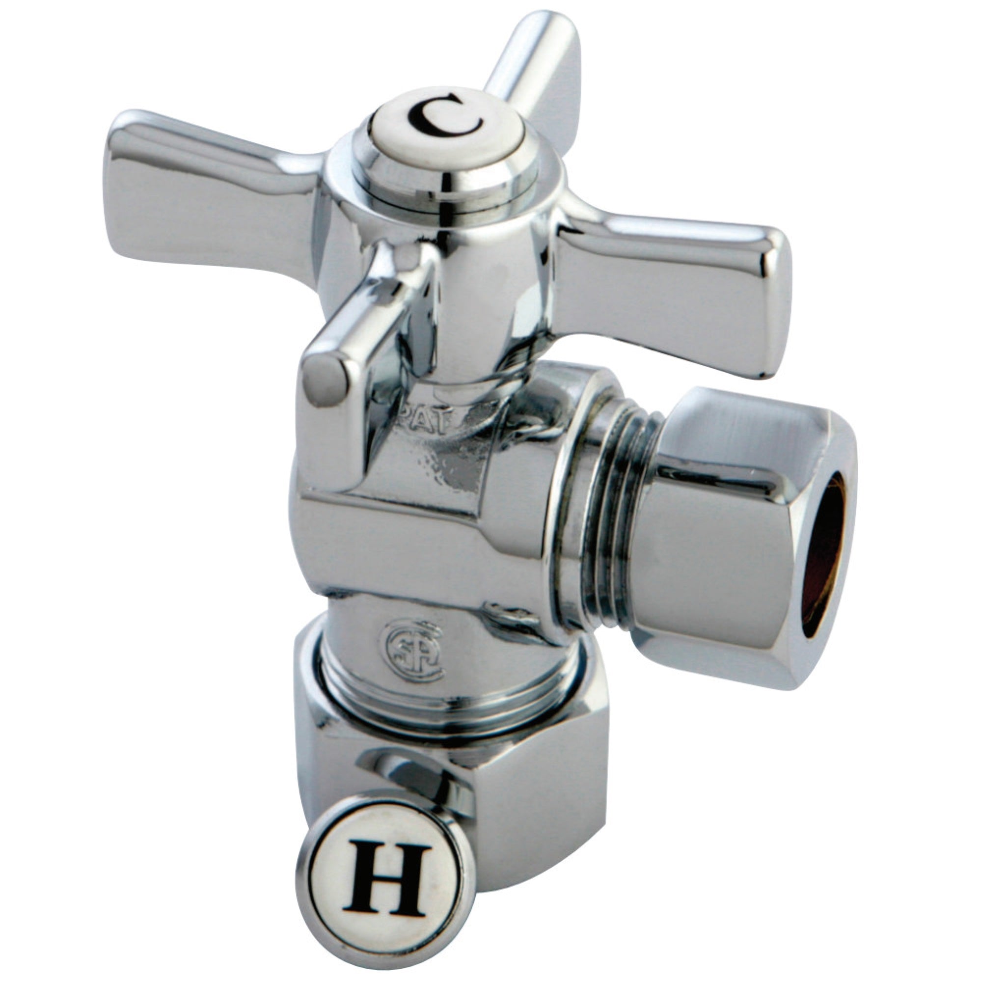 Kingston Brass Cc54401Zx 5/8'' Od Compression X 1/2'' Od Compression Angle Valve, Polished Chrome