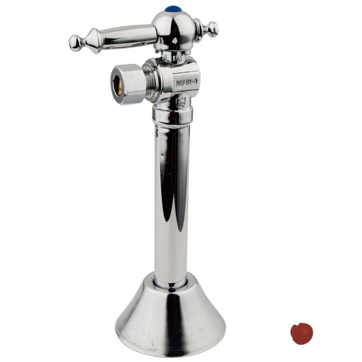 Kingston Brass Cc83201Tl 1/2'' Sweat, 3/8'' O.D. Compression Angle Shut-Off Valve With 5'' Extension, Polished Chrome