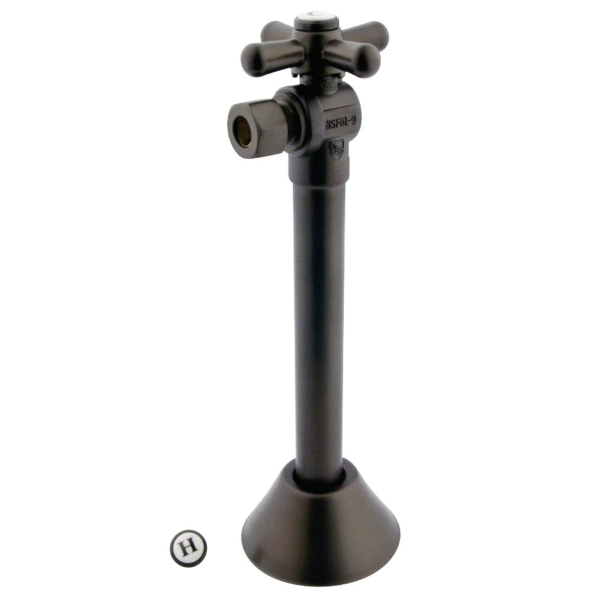 Kingston Brass Cc83205X 1/2'' Sweat, 3/8'' O.D. Compression Angle Shut-Off Valve With 5'' Extension, Oil Rubbed Bronze
