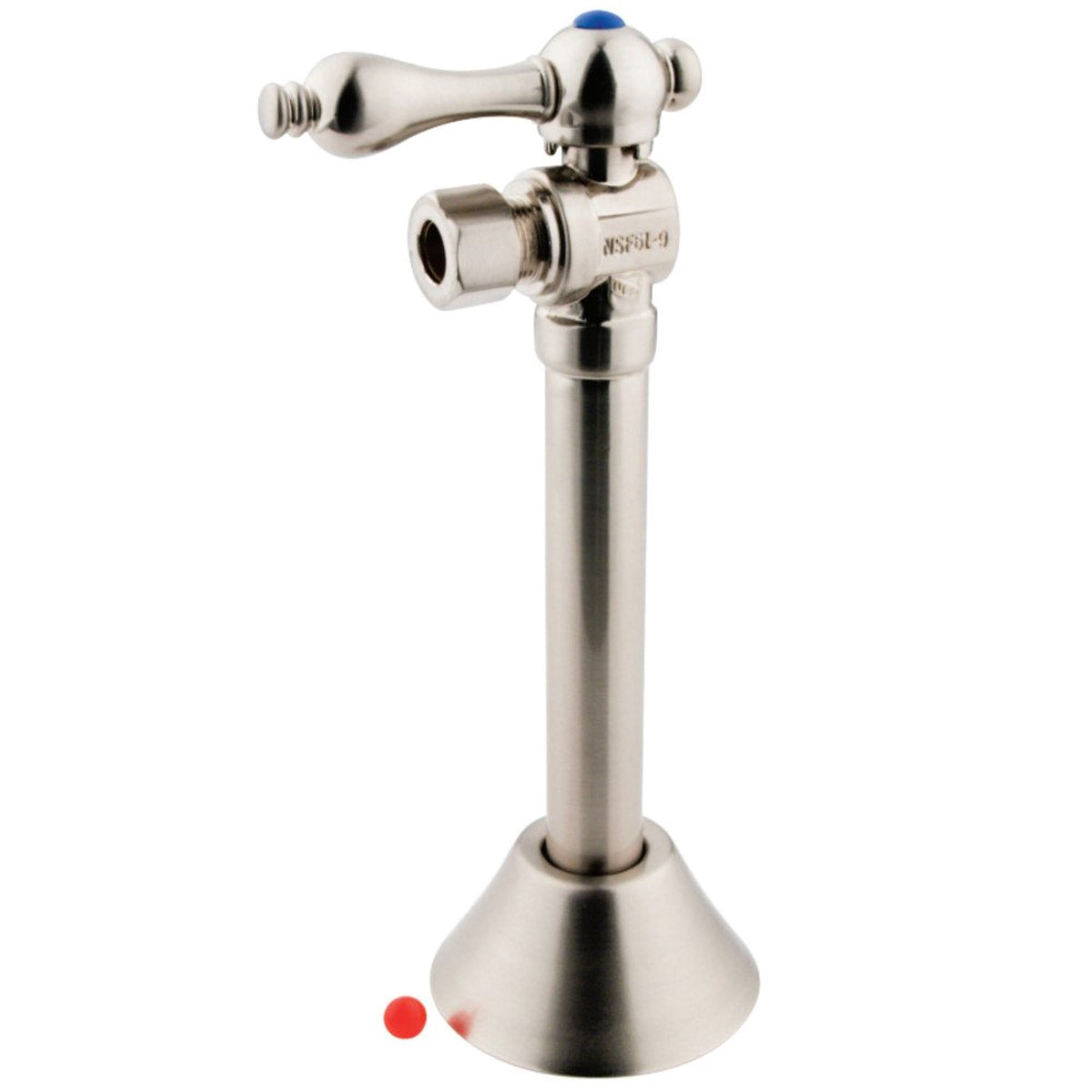 Kingston Brass Cc83208 1/2'' Sweat, 3/8'' O.D. Compression Angle Shut-Off Valve With 5'' Extension, Brushed Nickel