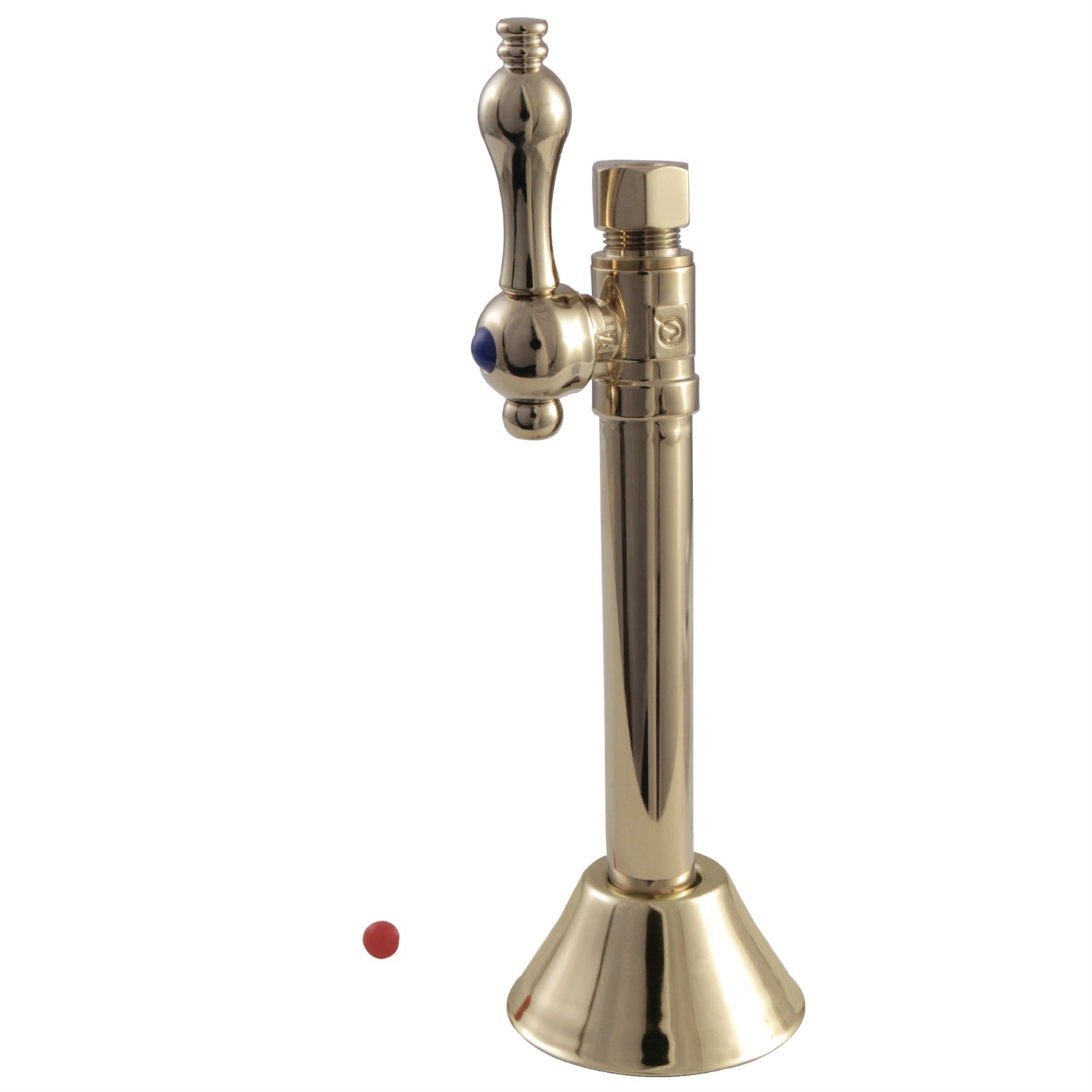 Kingston Brass Cc83252 1/2'' Sweat, 3/8'' O.D. Compression Straight Shut-Off Valve With 5'' Extension, Polished Brass