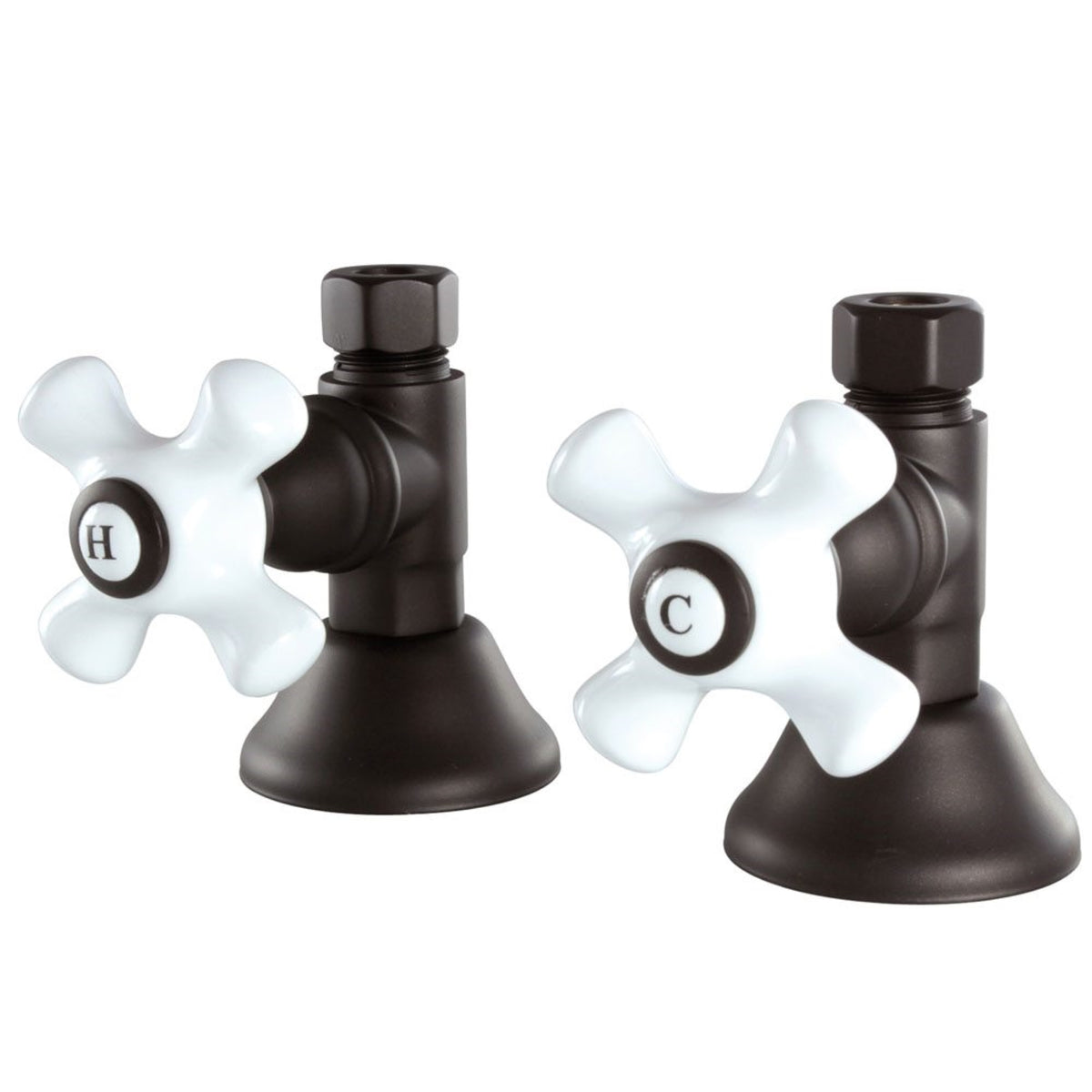 Kingston Brass Cck44155Px Straight Stop Shut Off Valve, Oil Rubbed Bronze