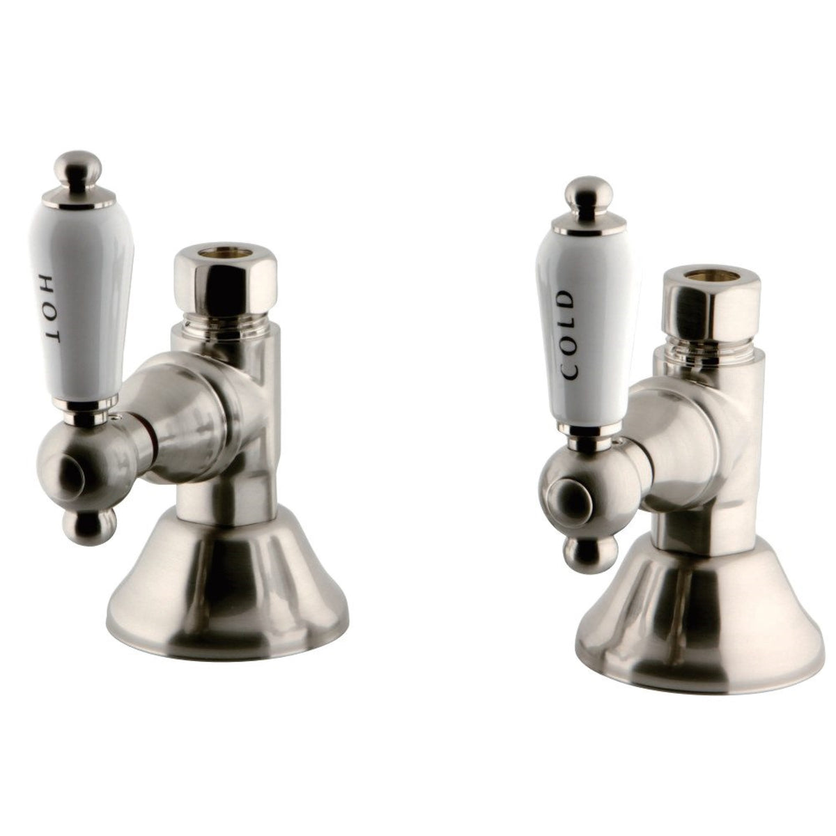 Kingston Brass Cck44158Pl Straight Stop Shut Off Valve, Brushed Nickel