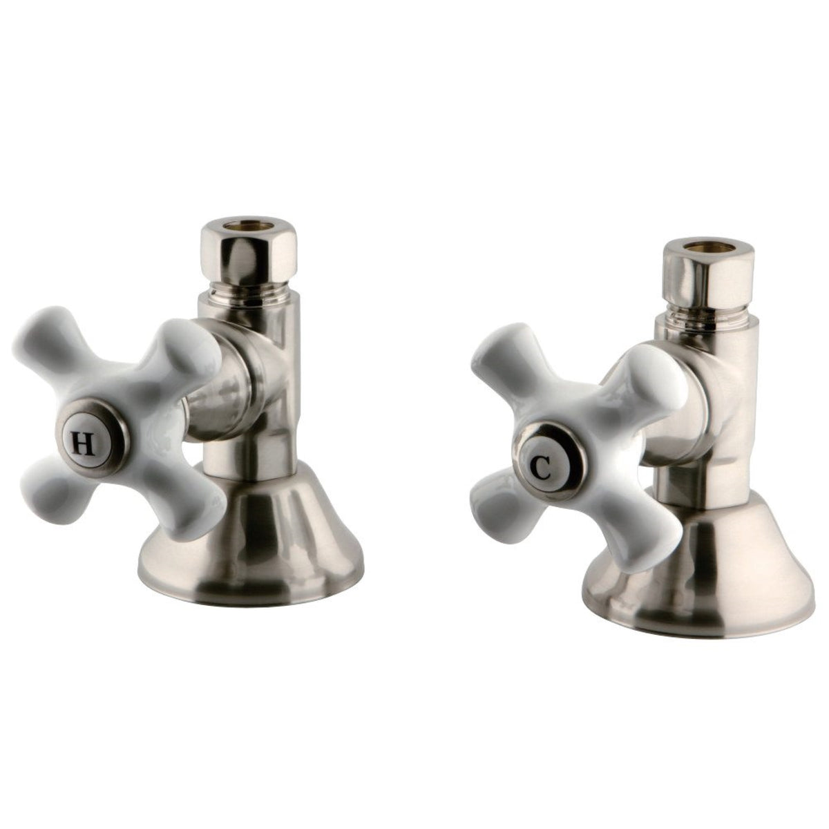 Kingston Brass Cck44158Px Straight Stop Shut Off Valve, Brushed Nickel