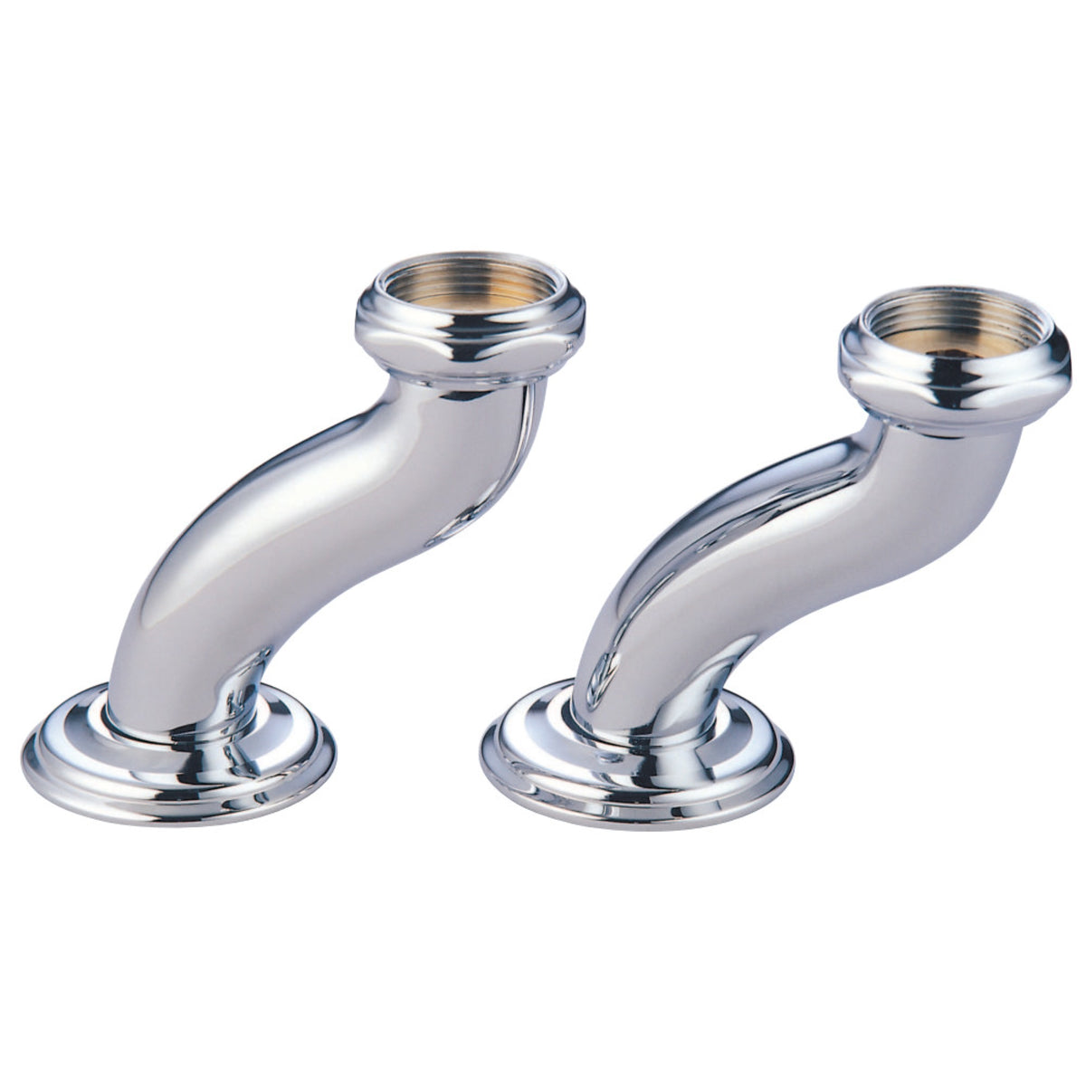 Kingston Brass Ccu401 S Shape Swing Elbow For 7'' Centers Deck Mount Tub Filler With Hand Shower, Polished Chrome