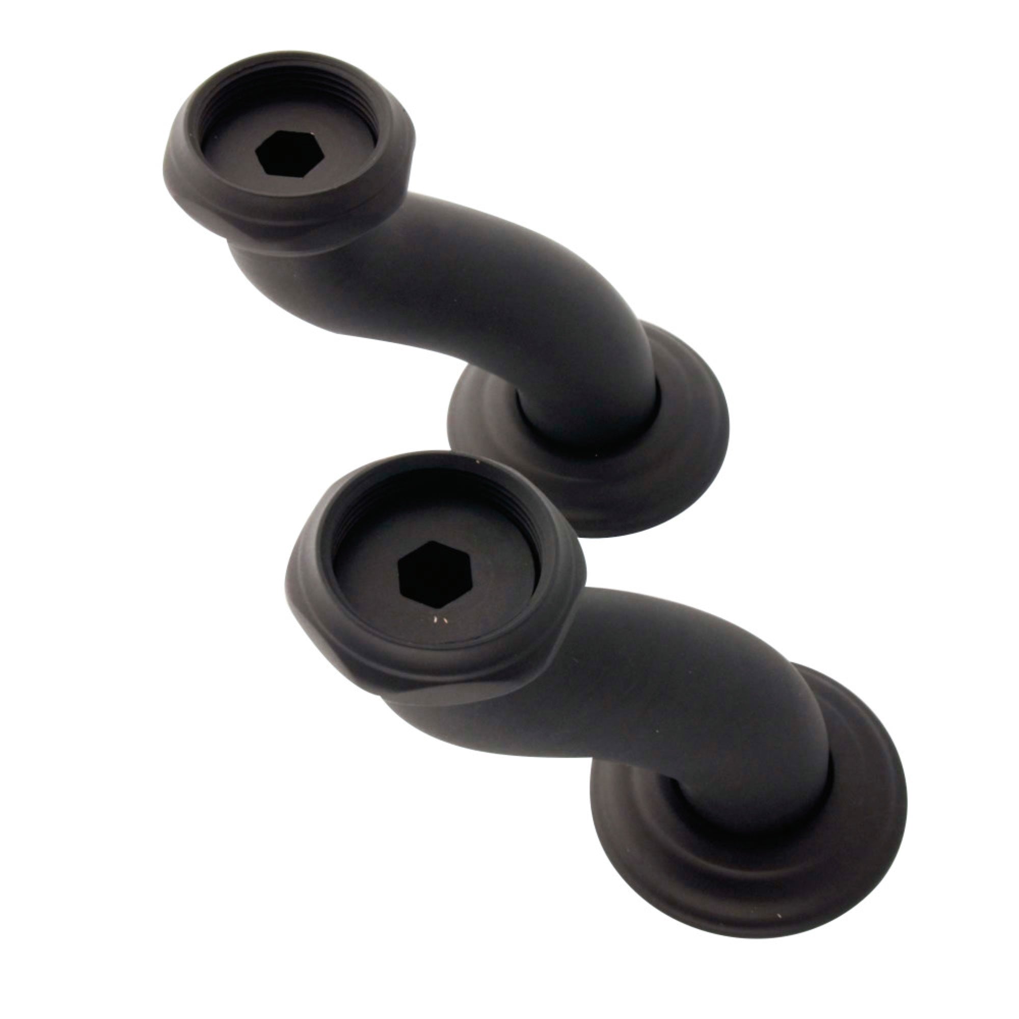 Kingston Brass Ccu405 S Shape Swing Elbow For 7'' Centers Deck Mount Tub Filler With Hand Shower, Oil Rubbed Bronze