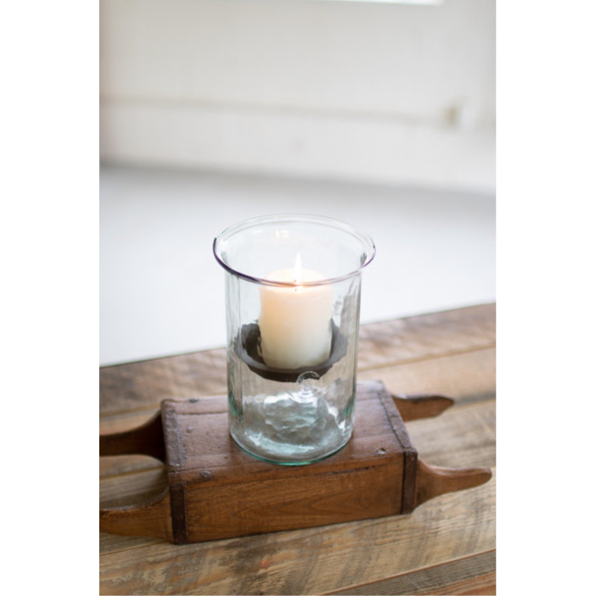 Mini Glass Candle Cylinders W Rustic Insert - Small