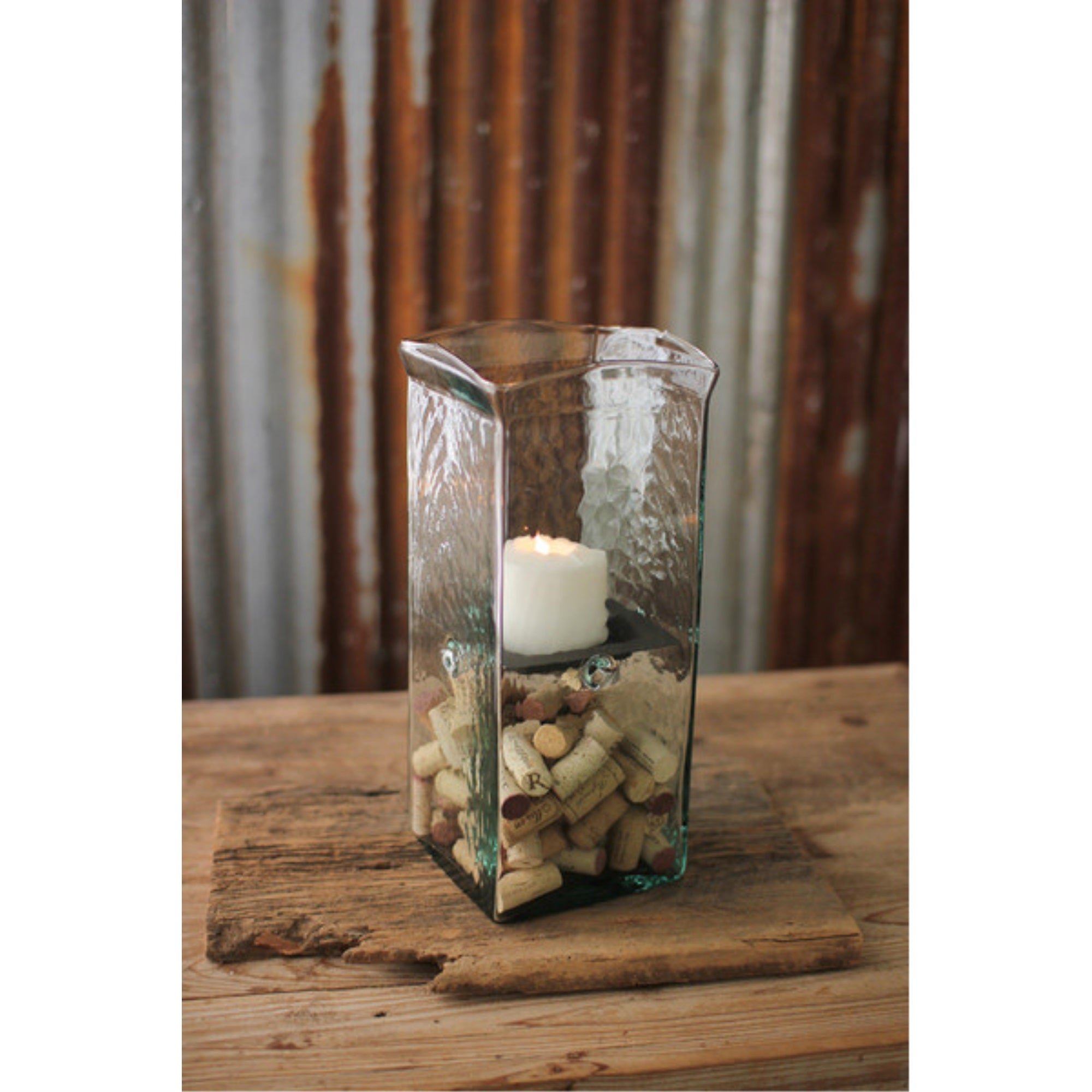 Square Candle Hurricane - Medium 6X6X15
