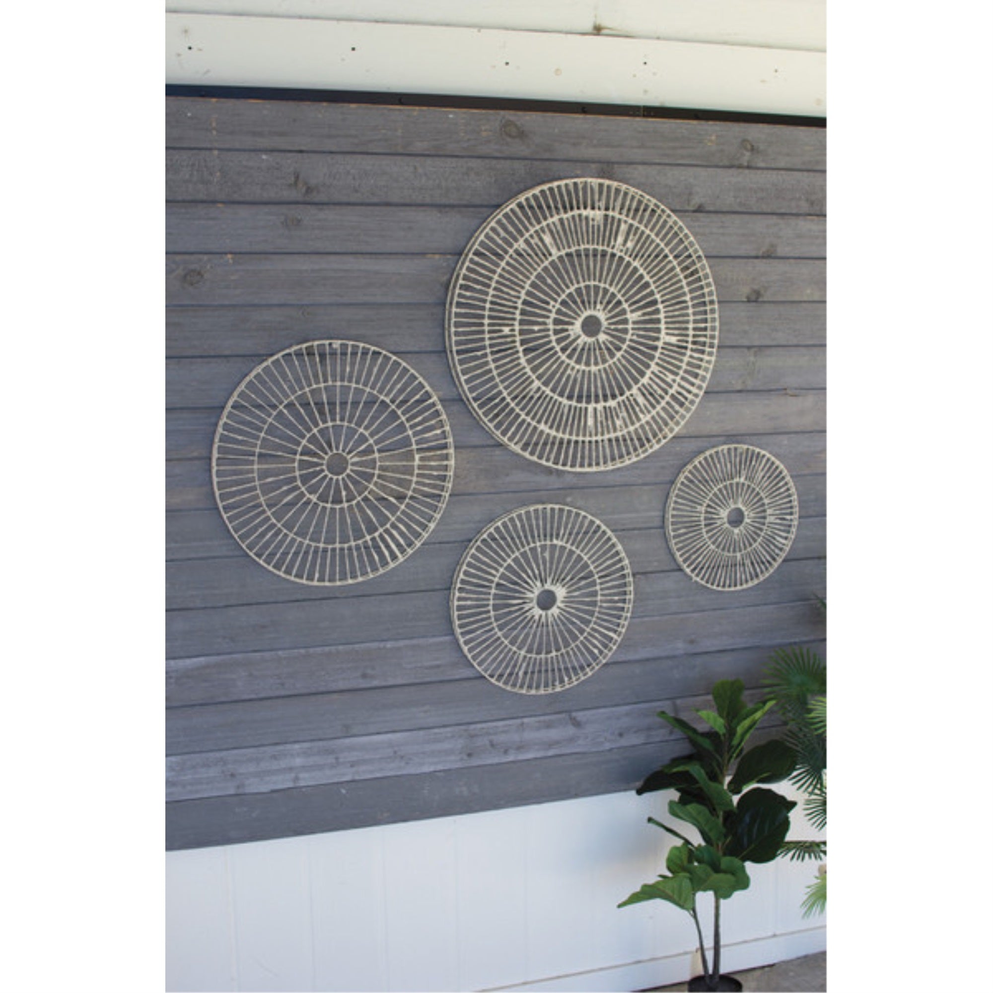 Set Of Four Hand Made Paper Discs Wall Art