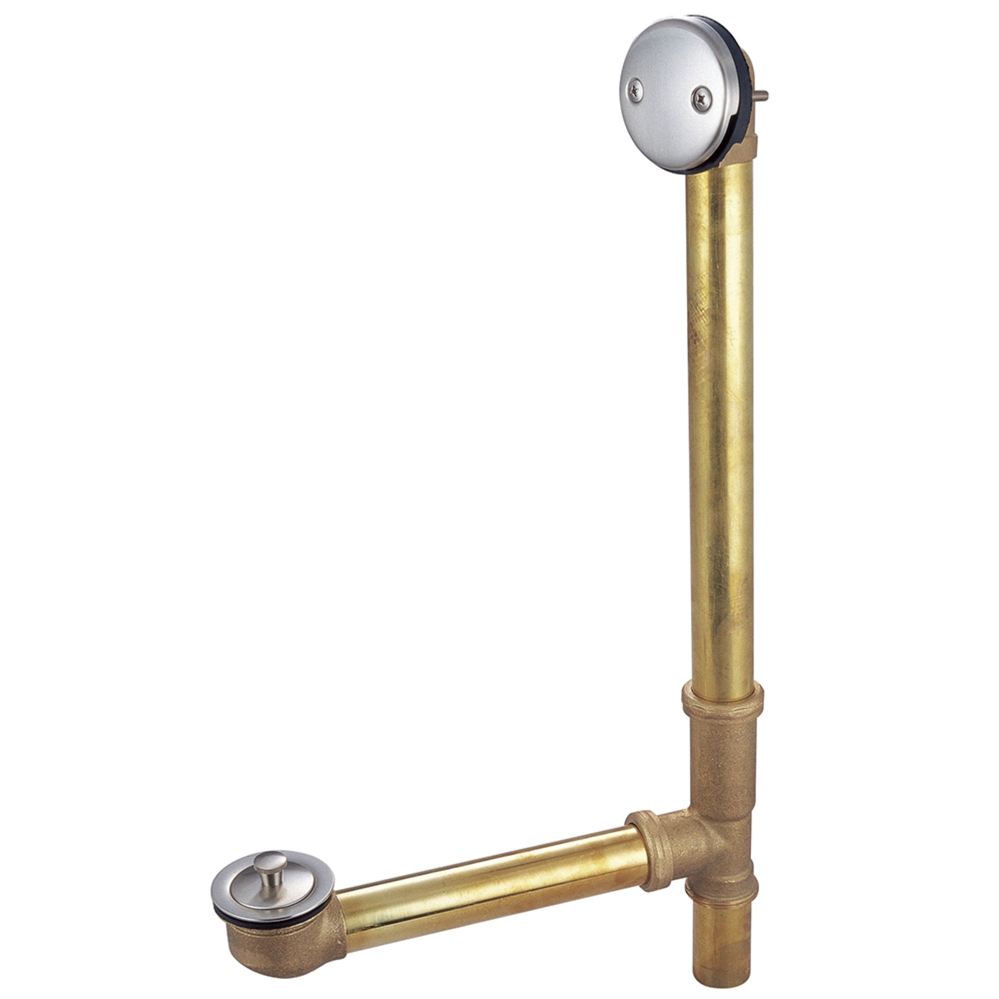 Kingston Brass Dll3168 Bath Tub Drain With Overflow, Brushed Nickel