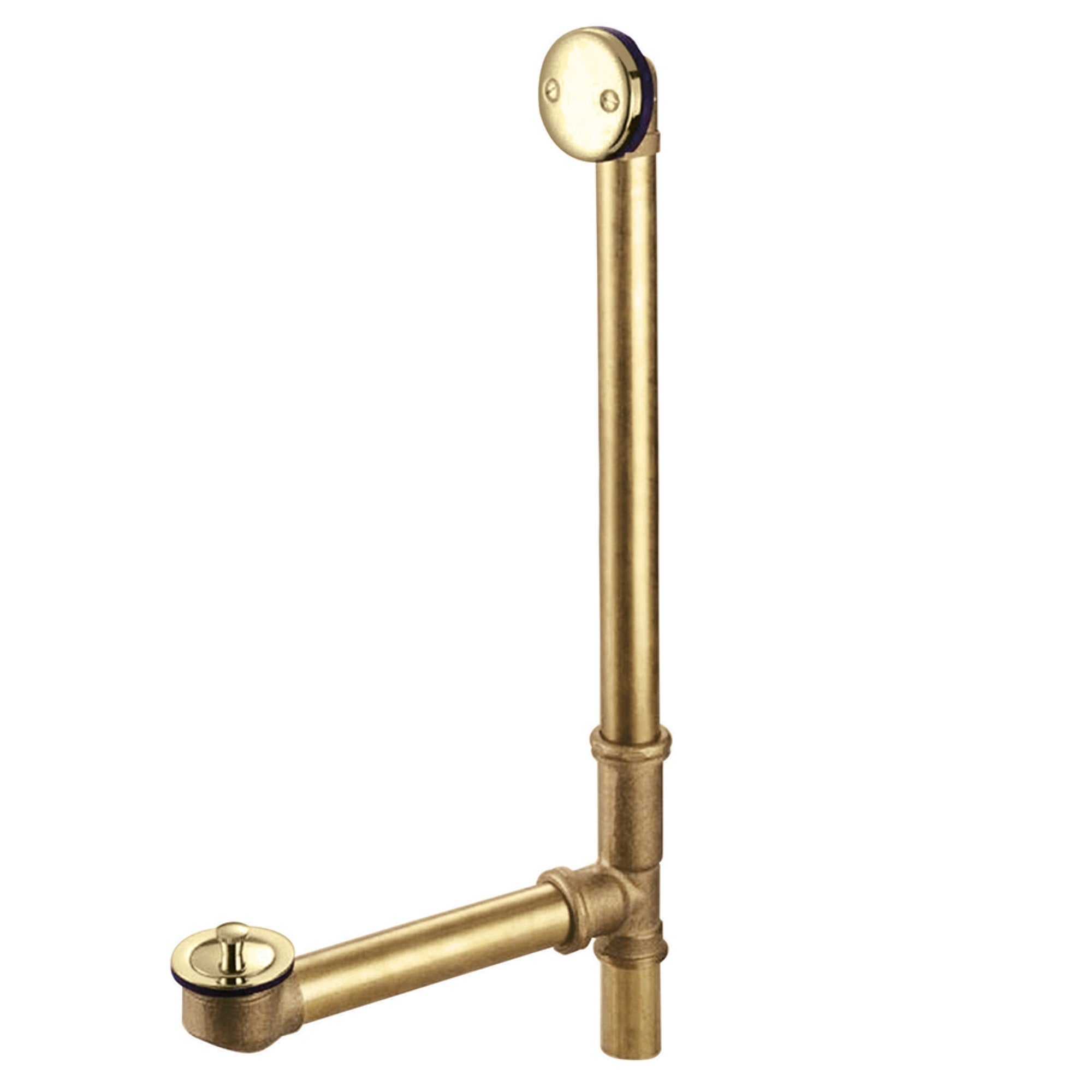 Kingston Brass Dll3182 18'' Tub Waste And Overflow With Lift & Lock Drain, 20 Gauge, Polished Brass