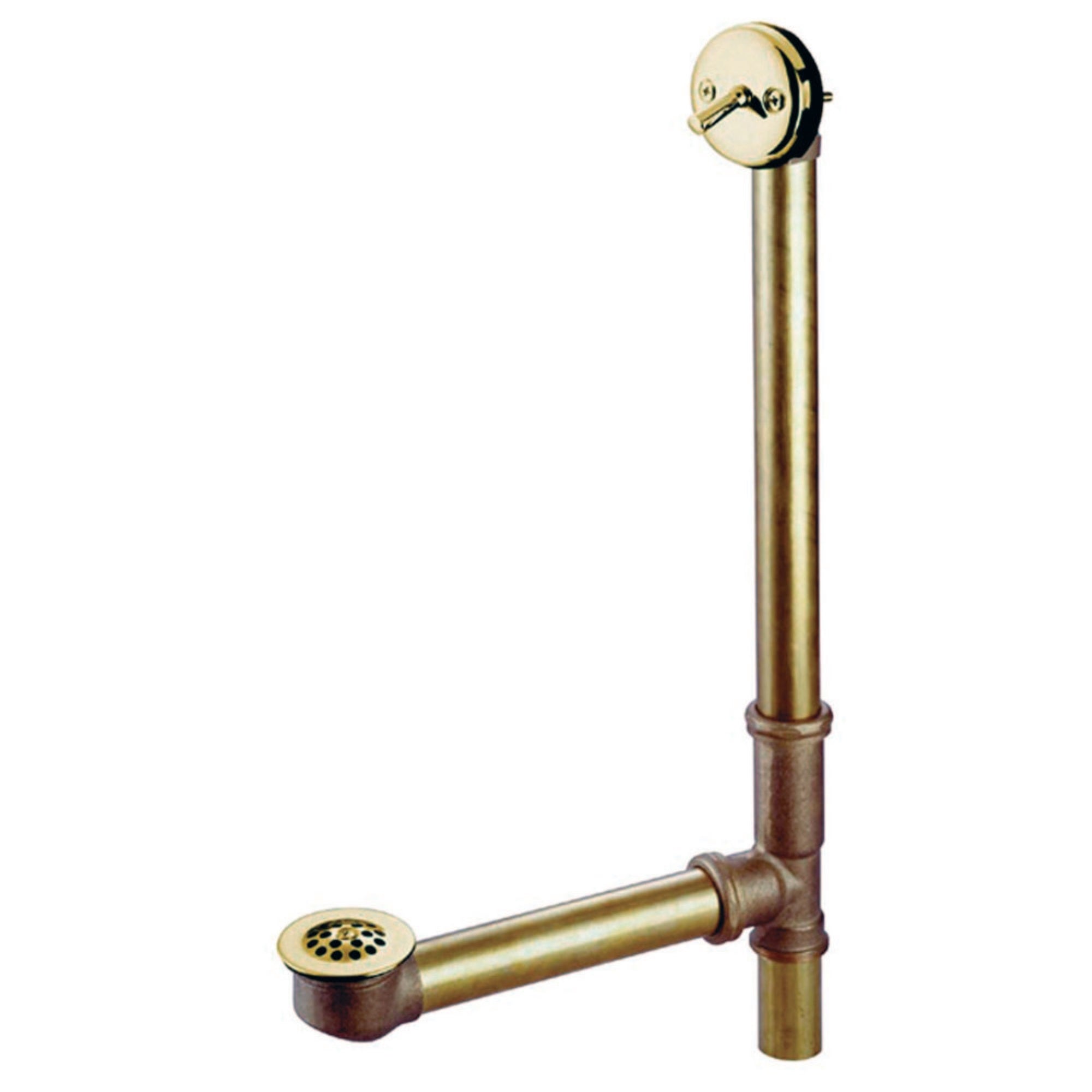 Kingston Brass Dtl1182 Bath Tub Drain With Overflow, Polished Brass
