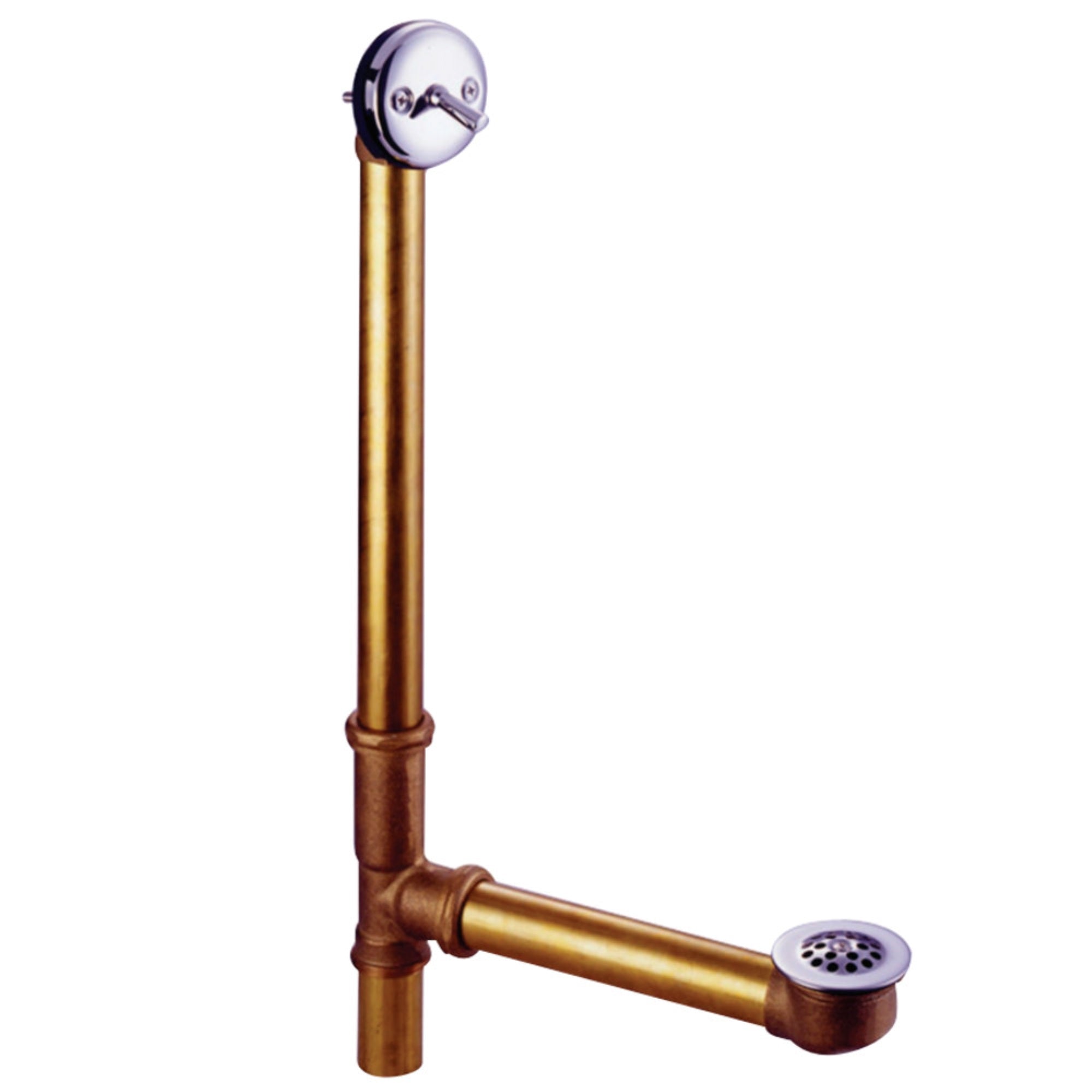 Kingston Brass Dtl1201 Bath Tub Drain With Overflow, Polished Chrome