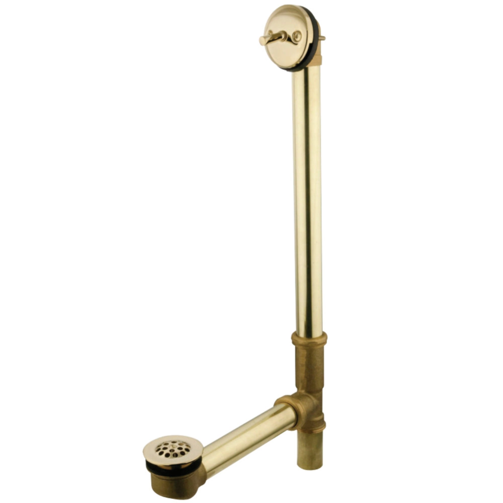 Kingston Brass Dtl1202 Bath Tub Drain With Overflow, Polished Brass